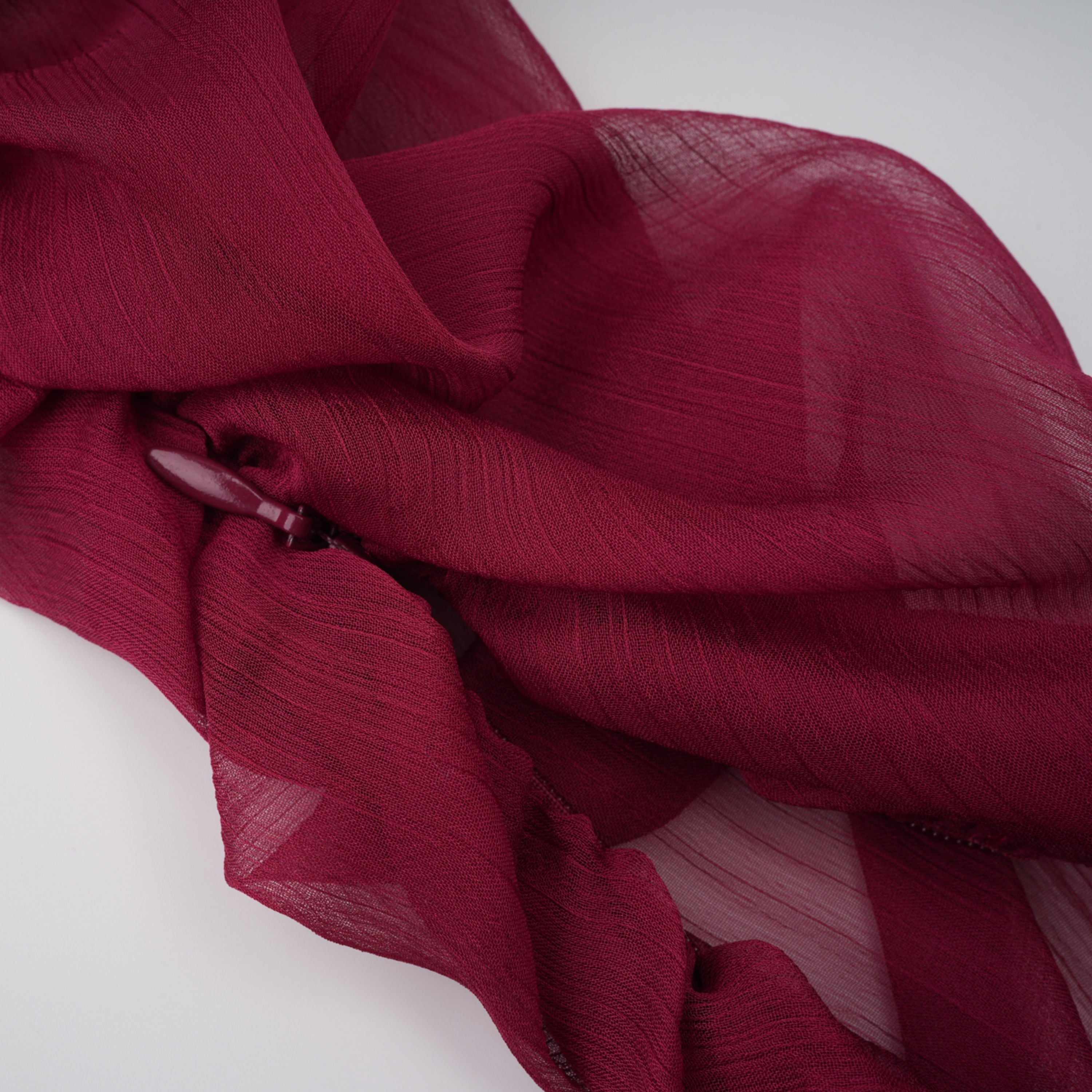 Éléna Burgundy Asymmetrical Ruffled Tulle Mini Dress (Final Sale)
