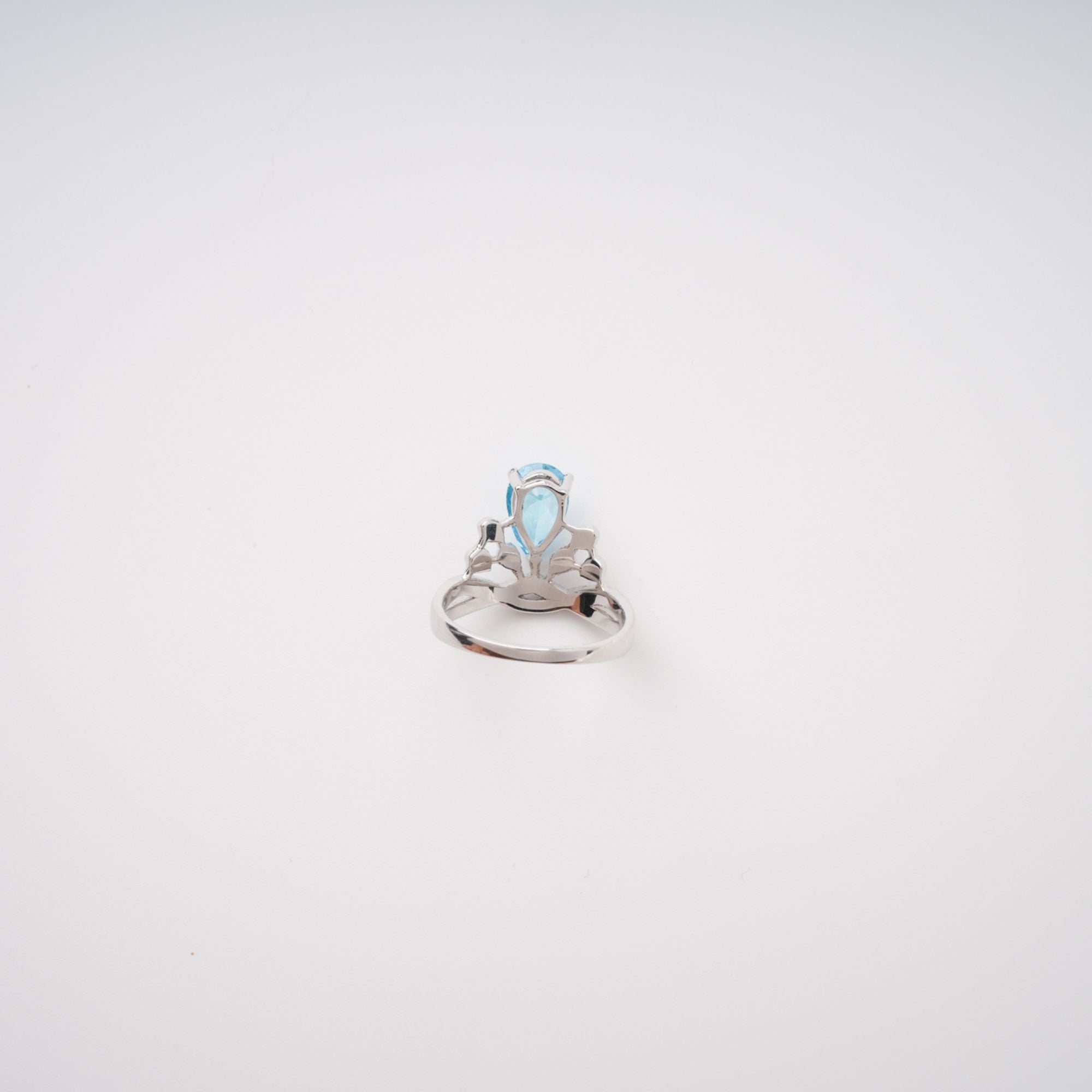 Colette Blue Pear Cut Gemstone Sterling Silver Ring