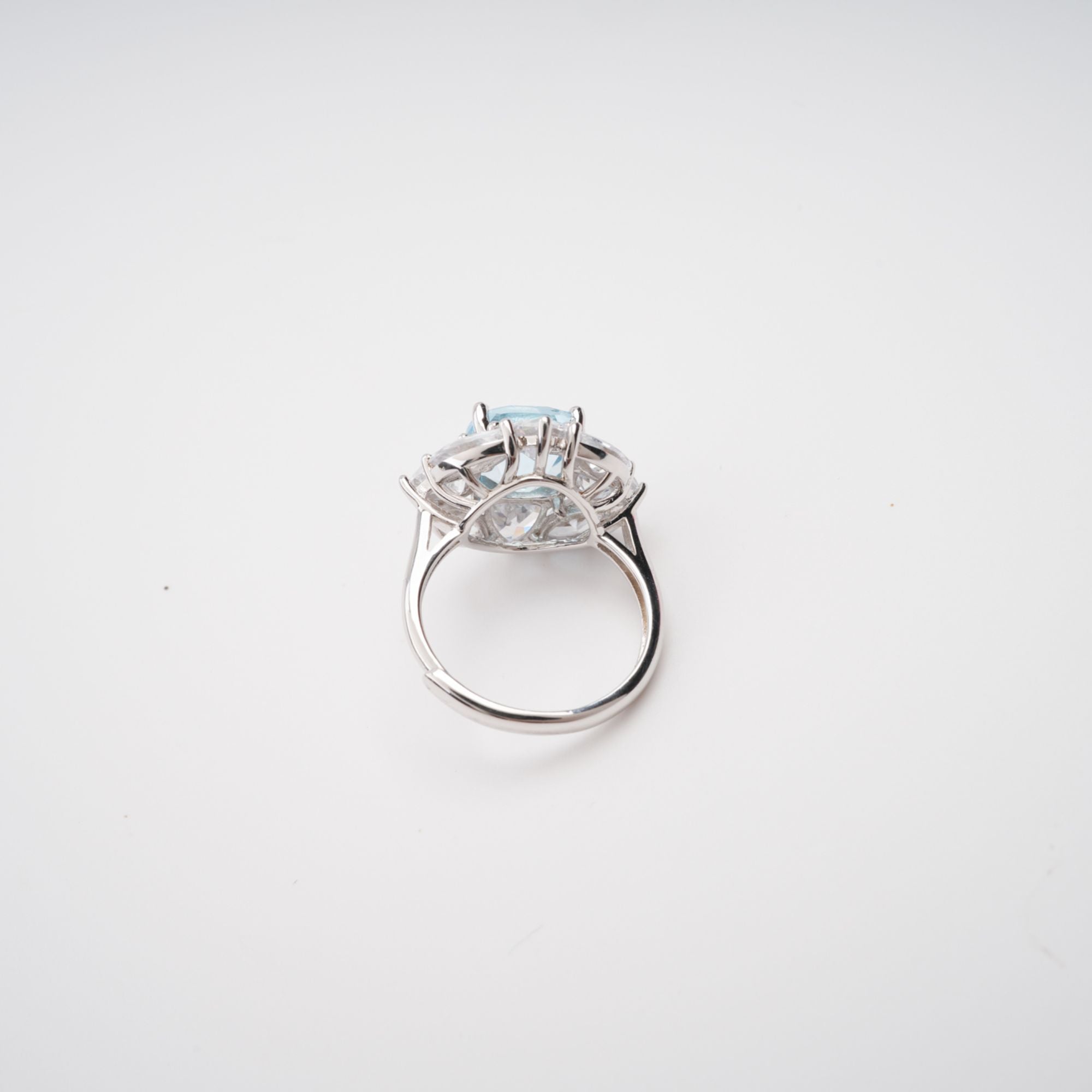 Daphné Blue Sterling Silver Adjustable Gemstone Ring