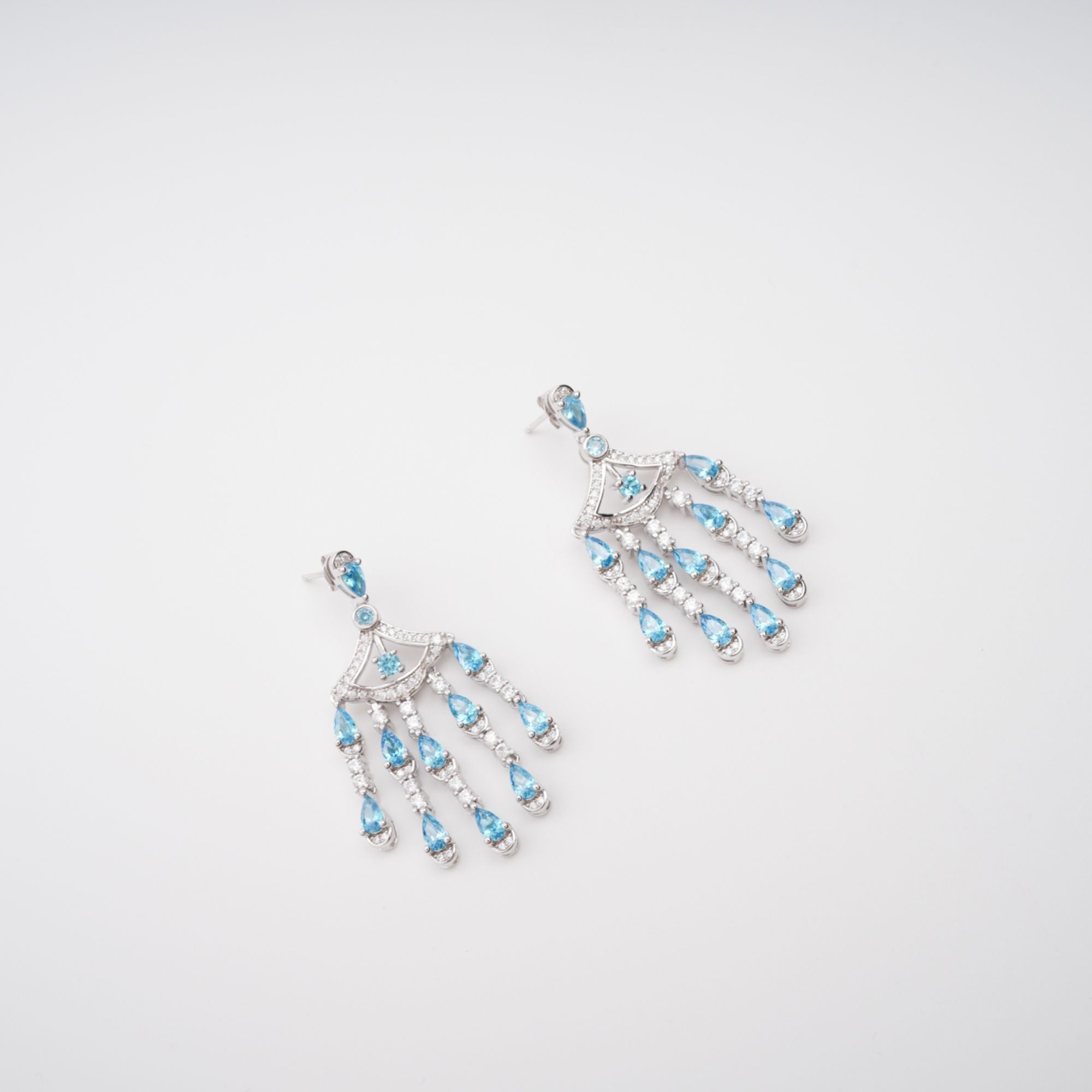 Raphaëlle Blue Crystal Embellished Sterling Silver Earrings