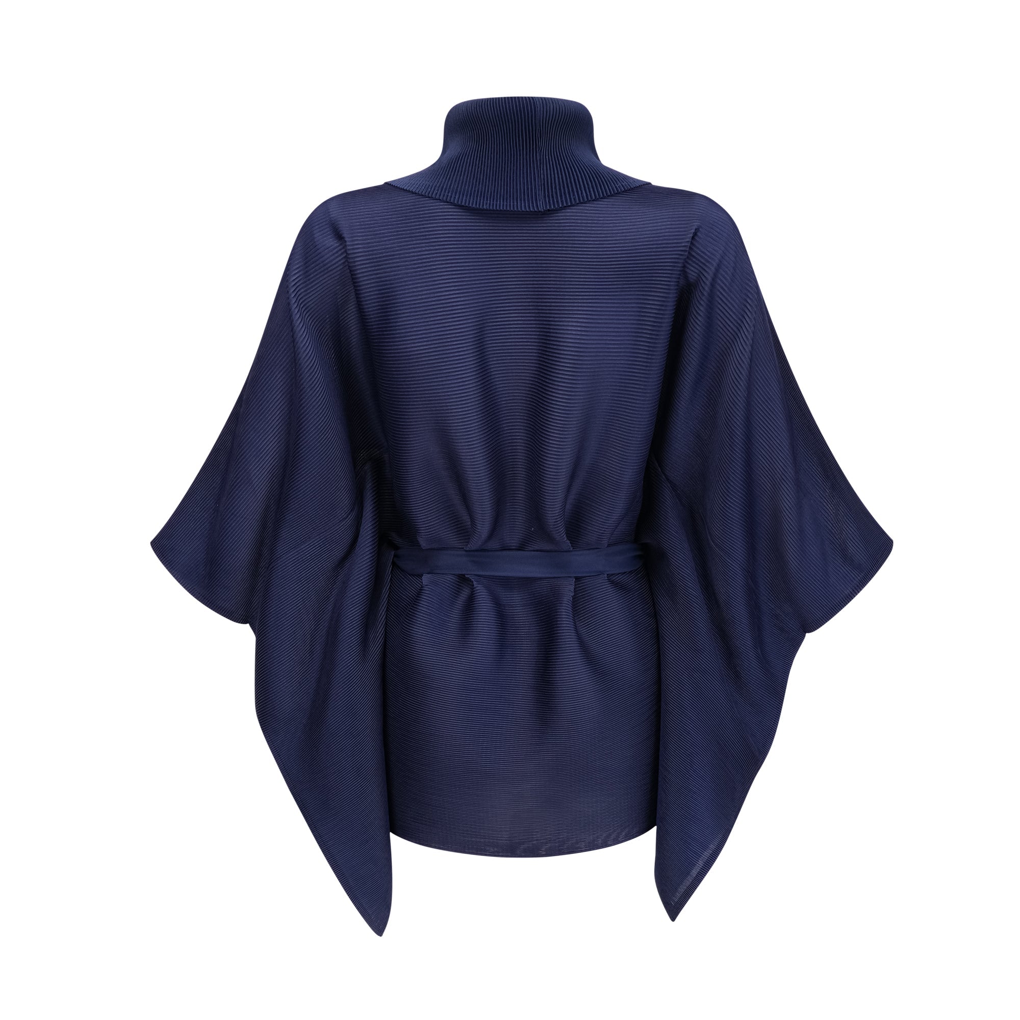 Debbie Blue Pattern-Print Creased Cape & Skirt Matching Set