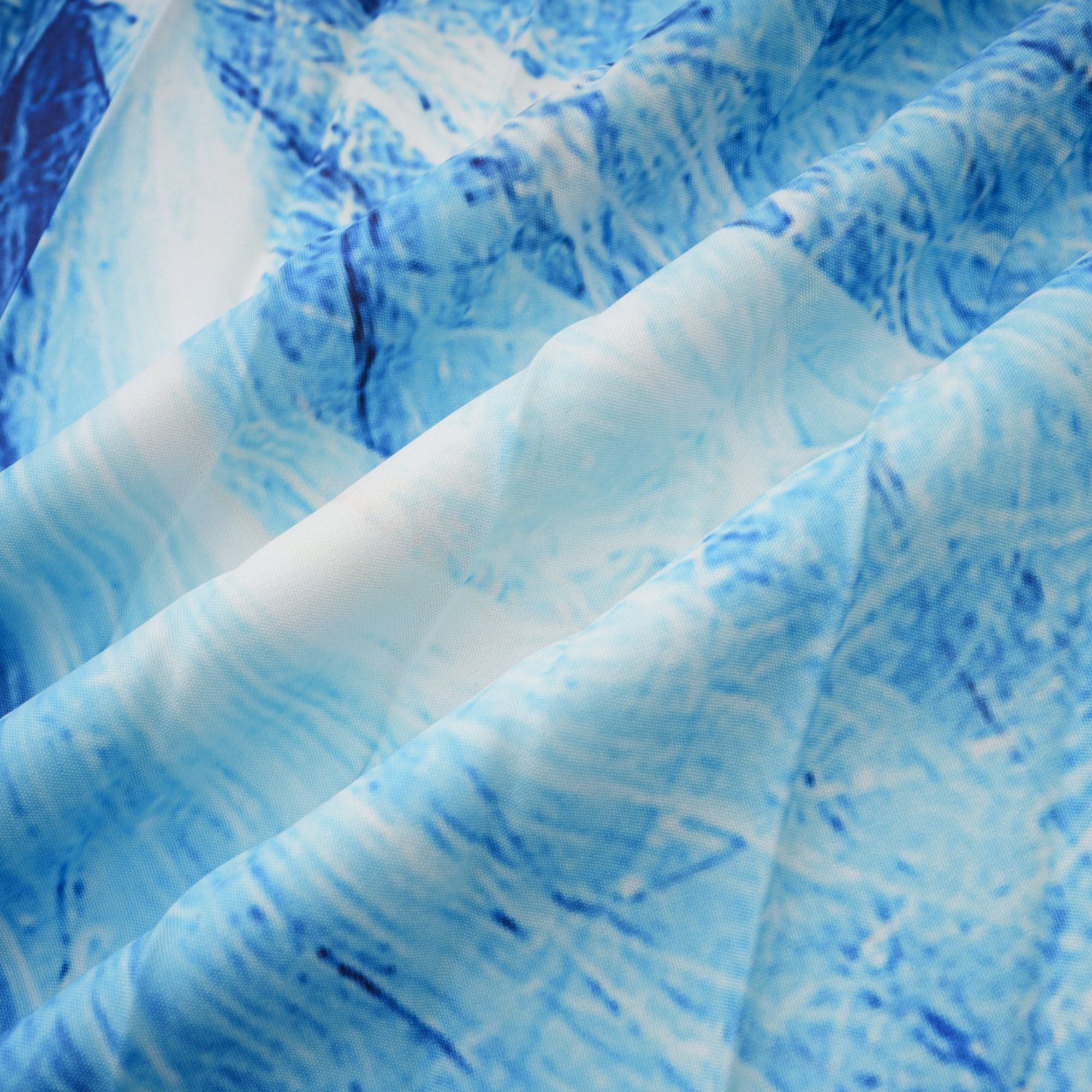 Debbie Blue Pattern-Print Creased Cape & Skirt Matching Set