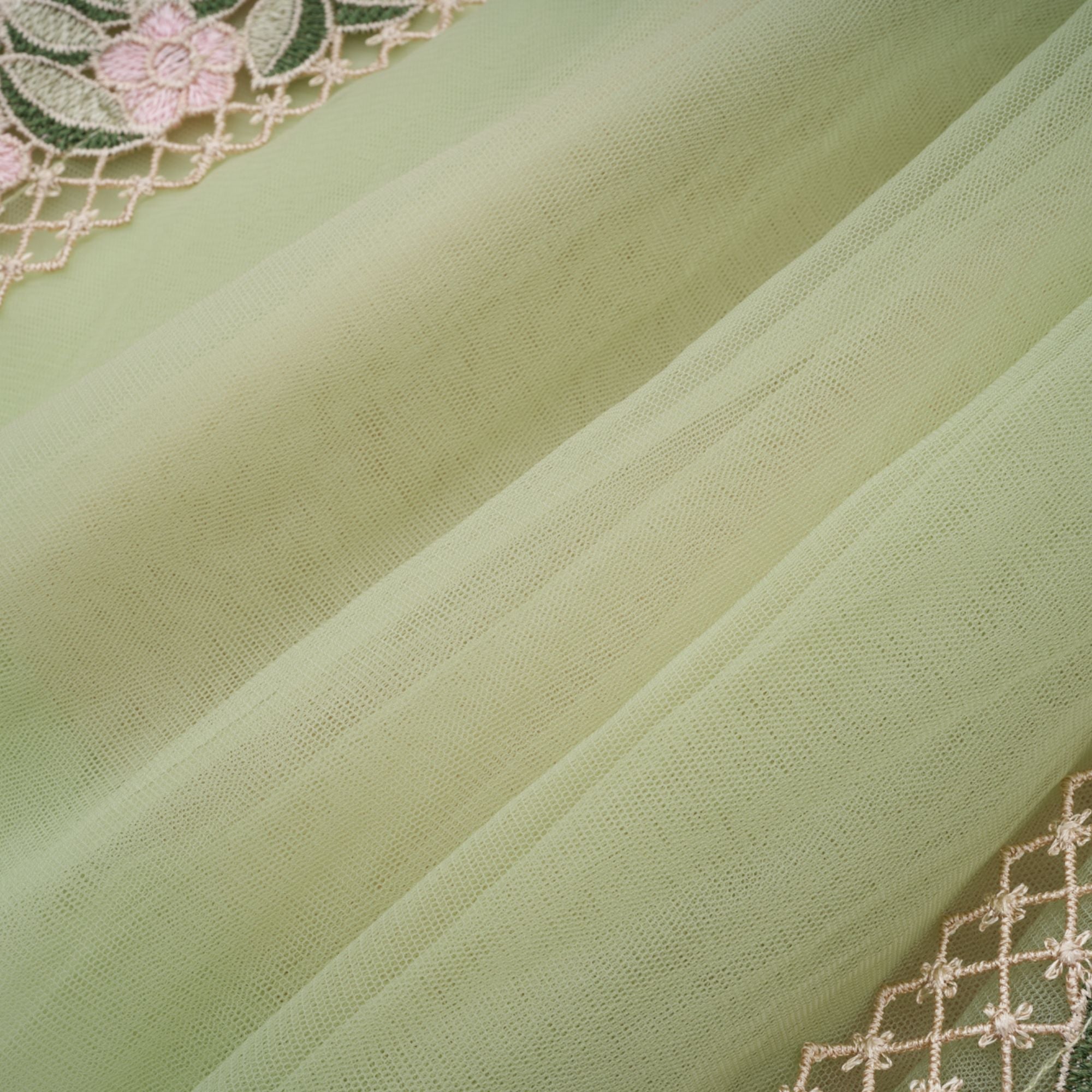 Eleni Green Tulle Panel Floral Midi Dress (Final Sale-US Only)