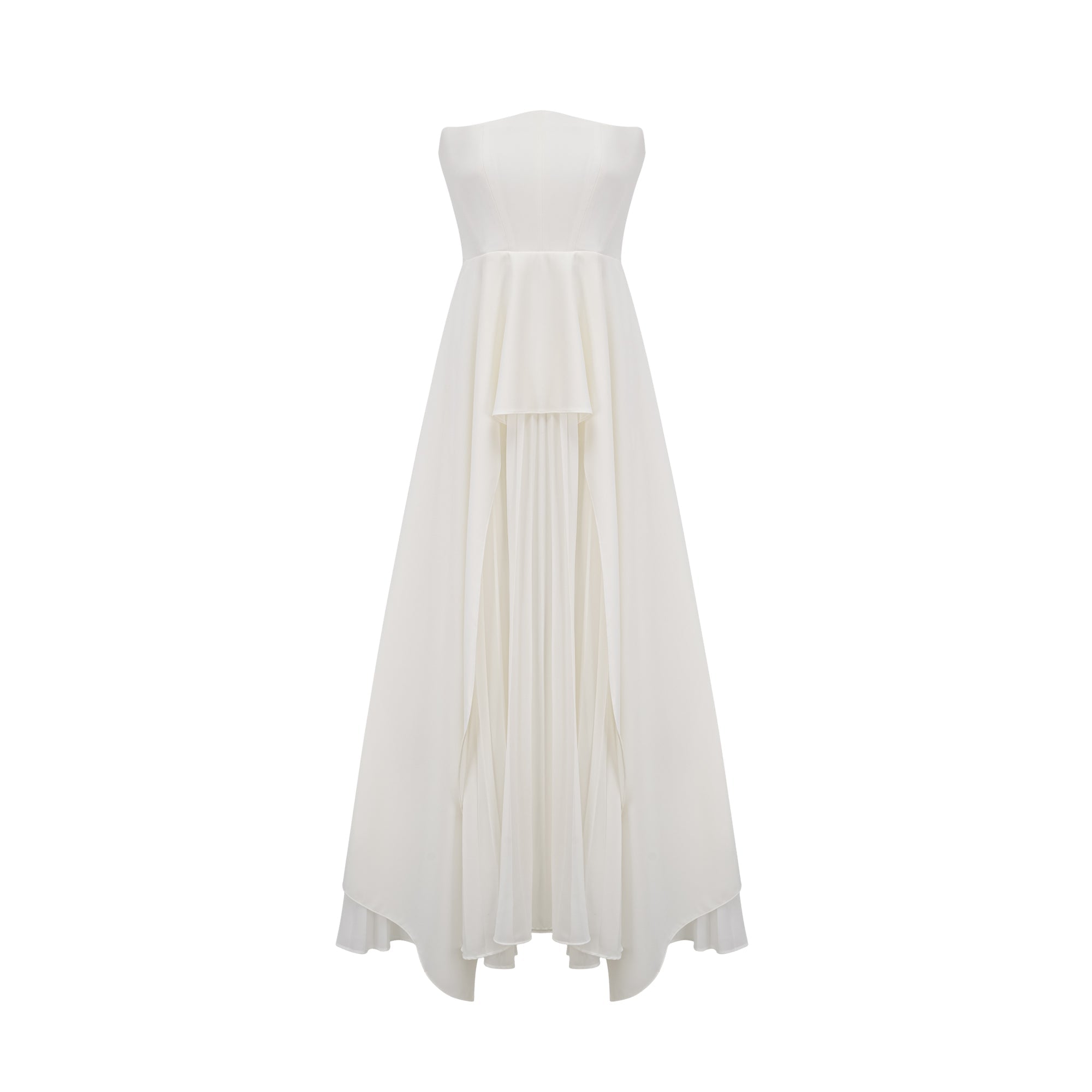 Vanessa white pleated off-shoulder maxi dress（Final Sale）