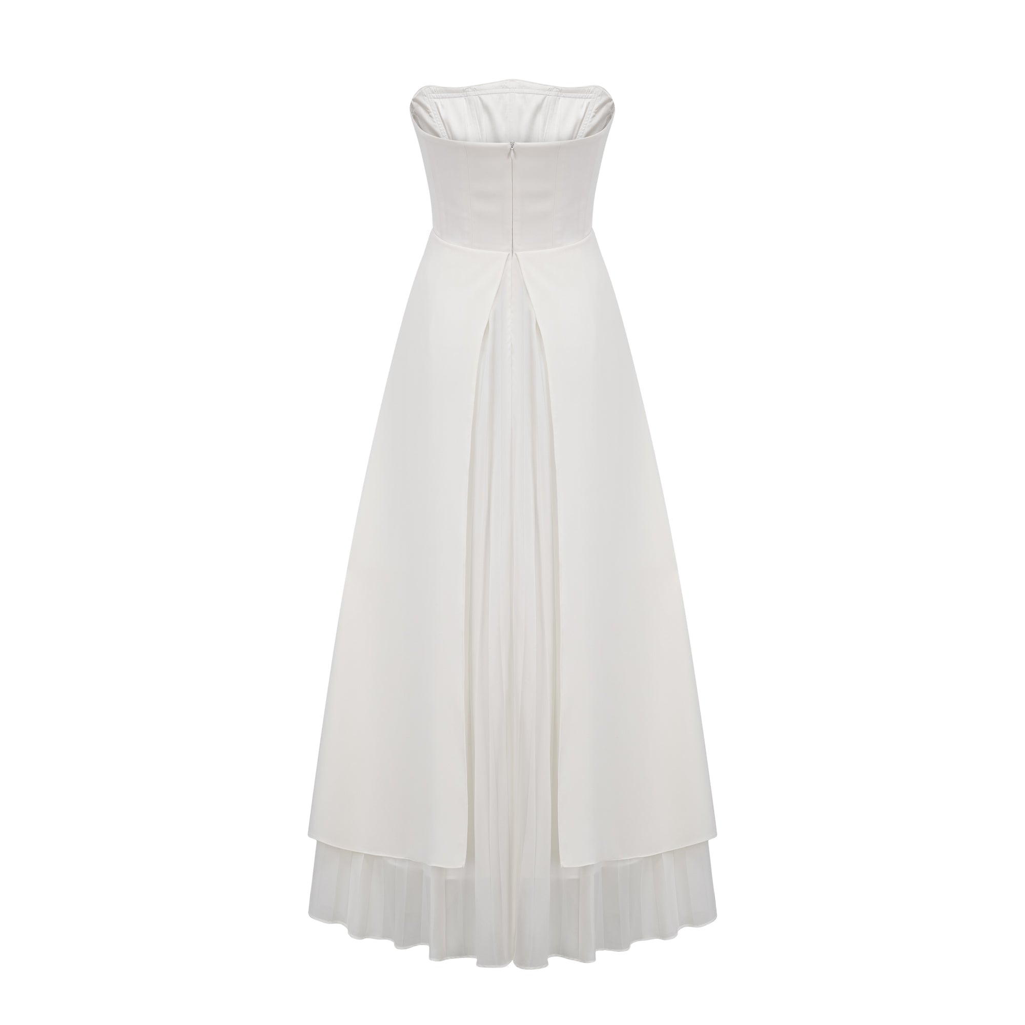 Vanessa white pleated off-shoulder maxi dress（Final Sale）