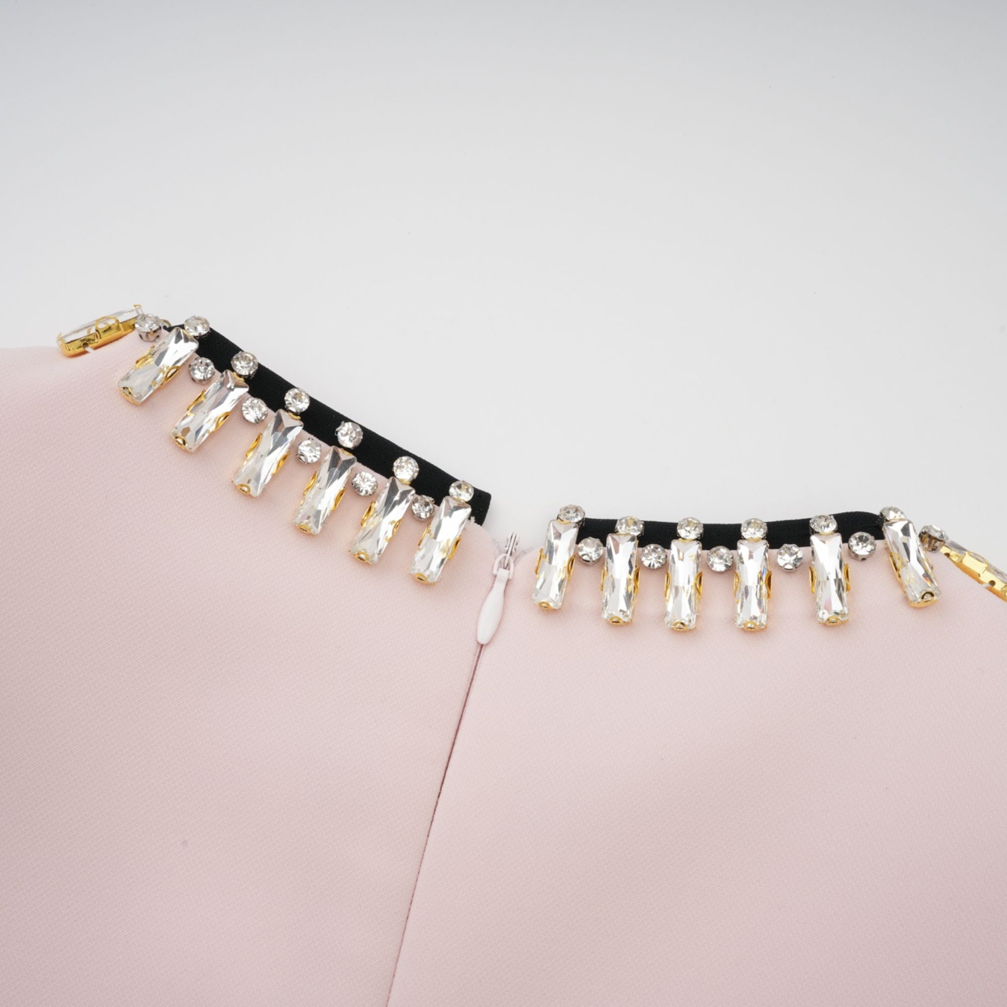 Anaïs pink crystal color-blocked midi dress (Final Sale)