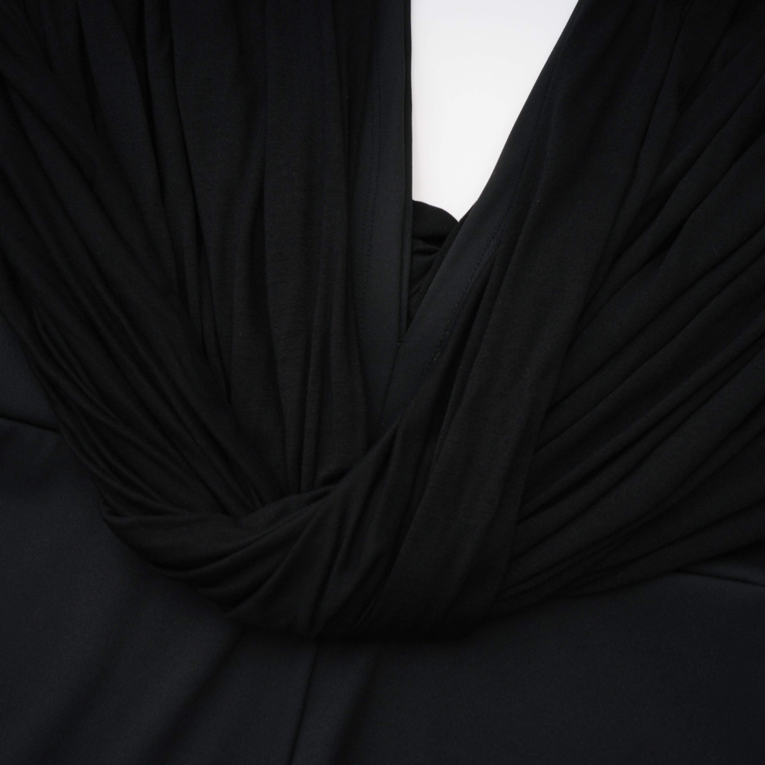 Gianina Black Deep V-Neck Draped Jumpsuit (Final Sale)