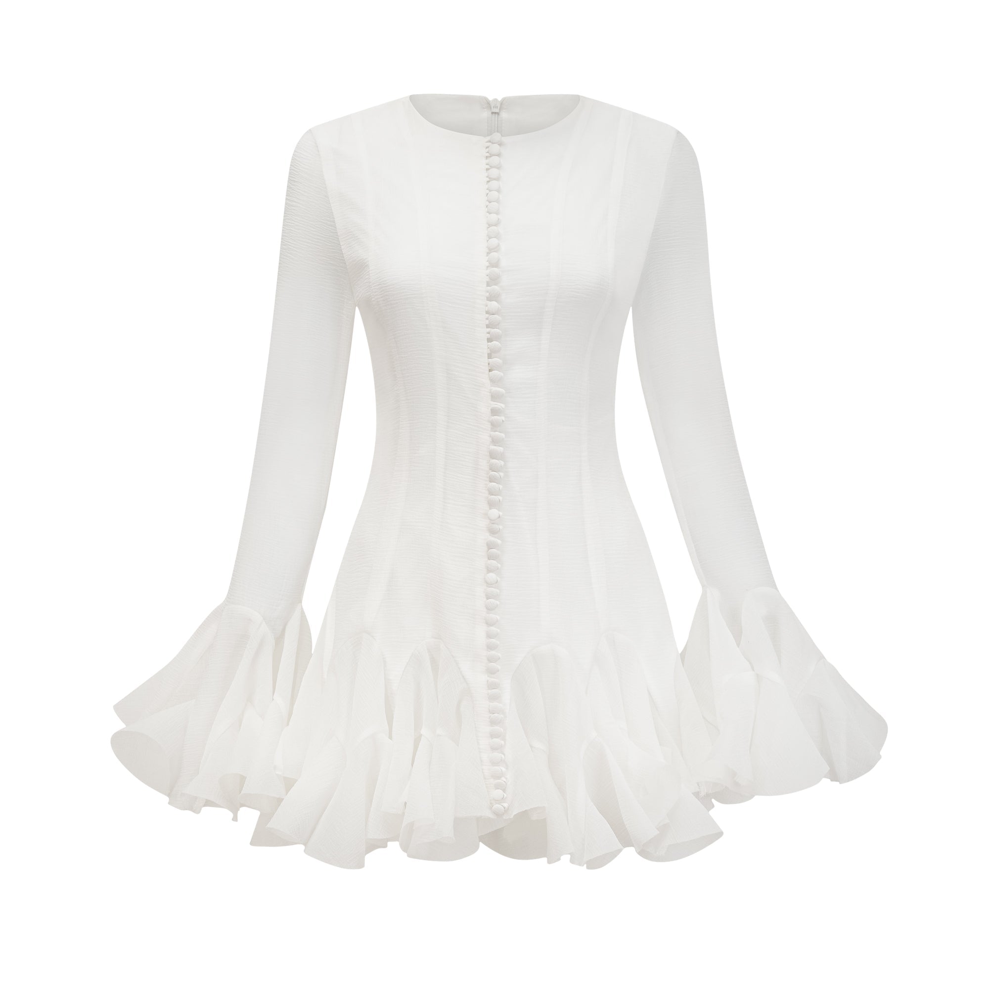 Anaïs semi-sheer flared mini dress (Final Sale)