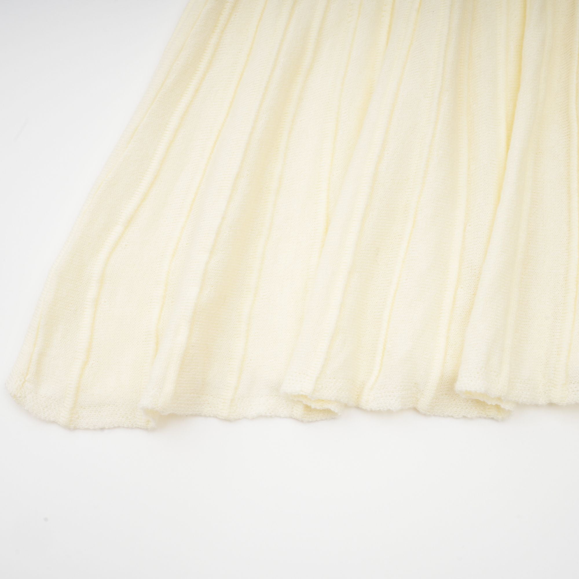 Émeline white knitted pleated midi dress (Final Sale)