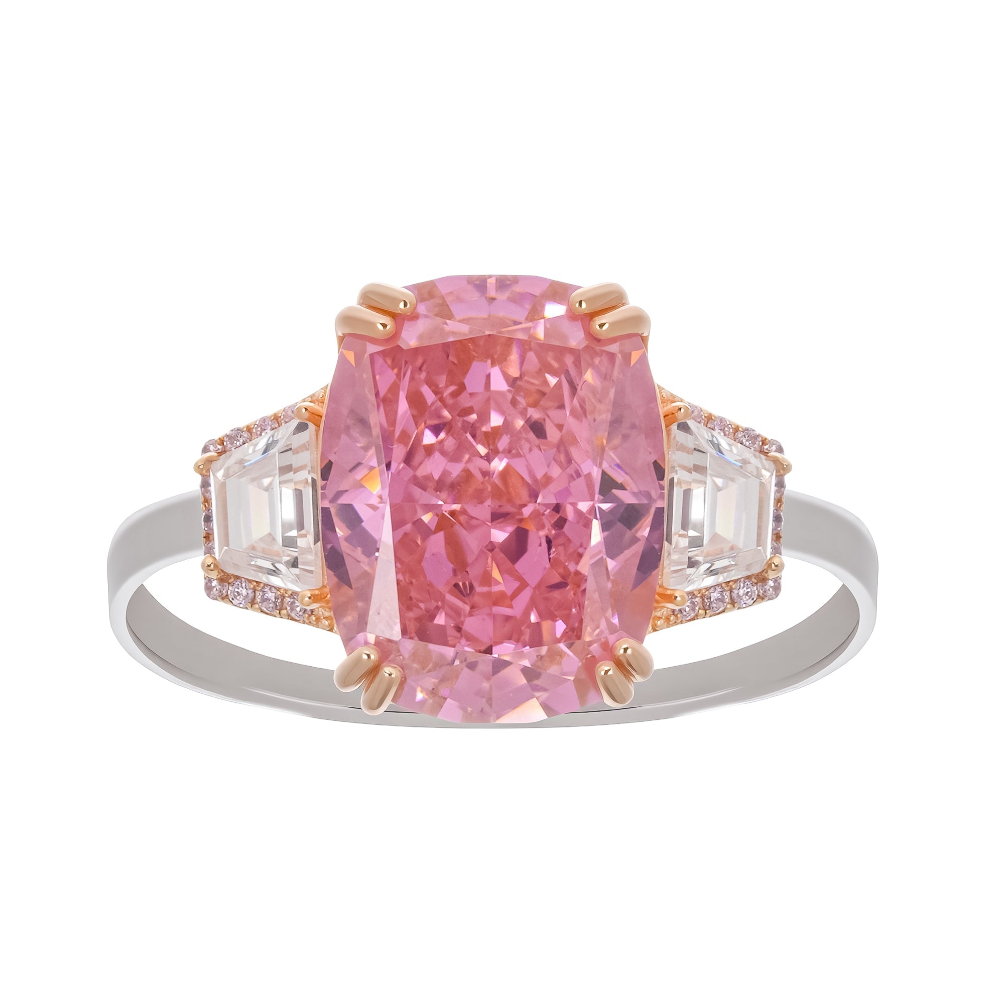 Cardea Pink Cushion Cut Gemstone Sterling Silver Ring (Final Sale)