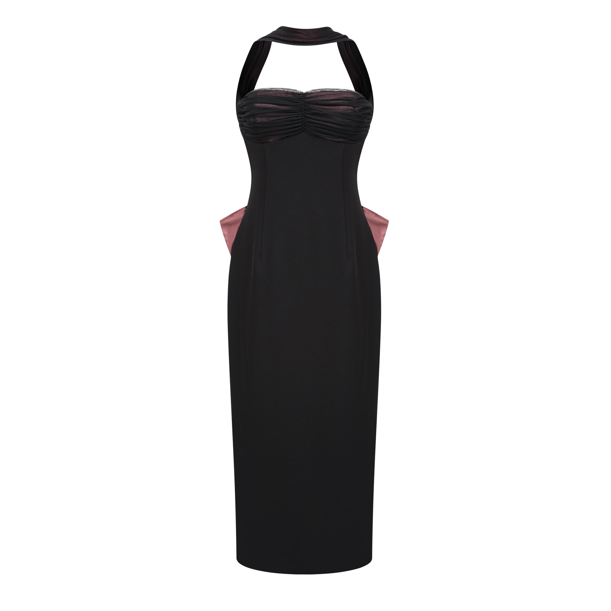 Miriam Black Open Back Maxi Gown with Bow (Final Sale-US Only)