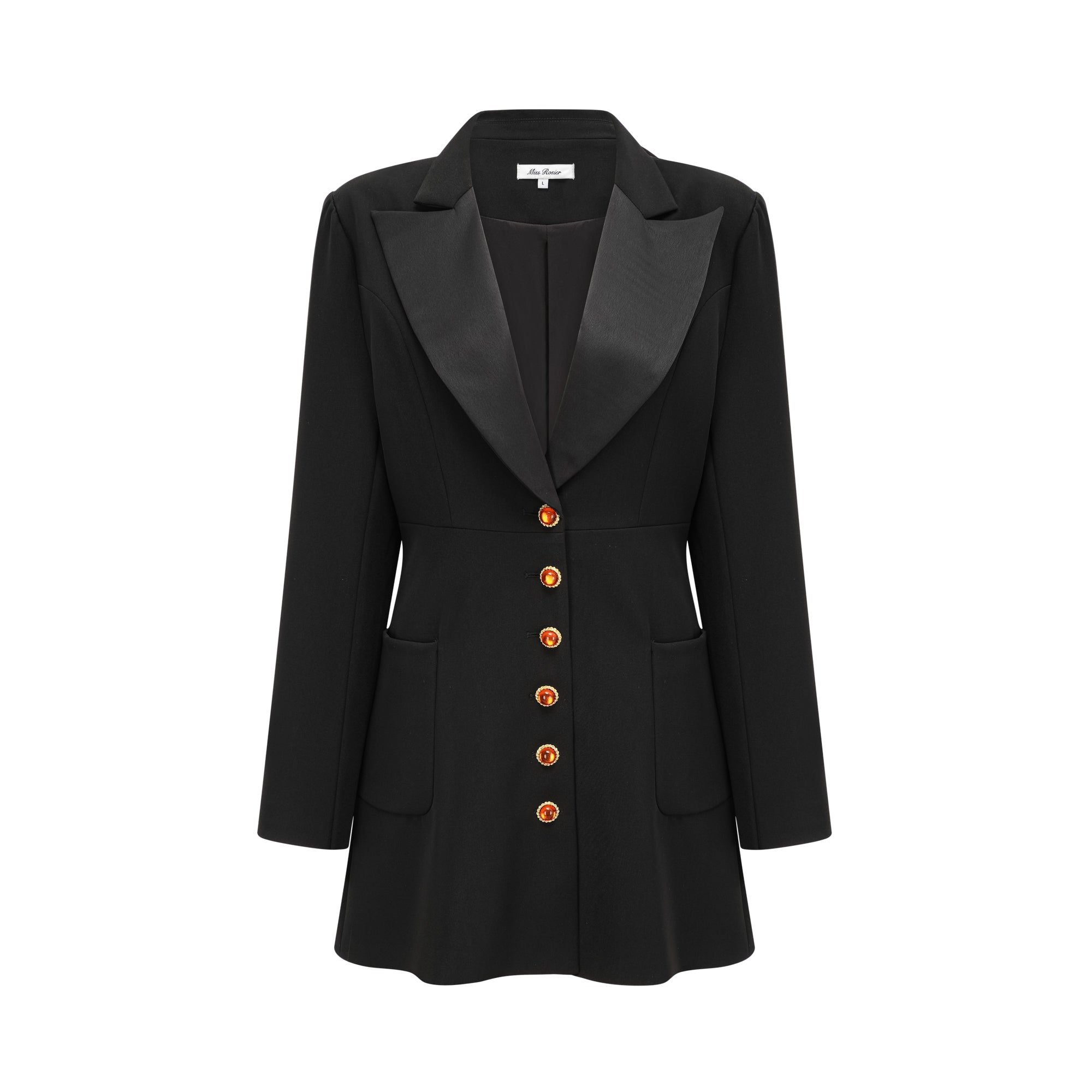 Aurore black single-breasted blazer dress (Final Sale)