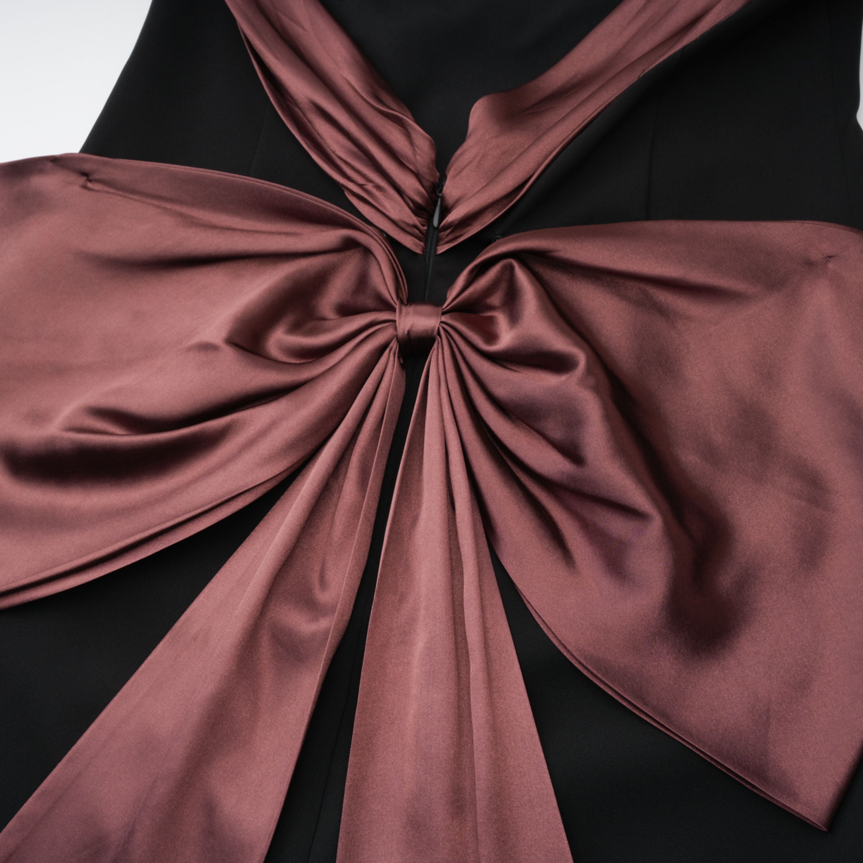 Miriam Black Open Back Maxi Gown with Bow (Final Sale-US Only)