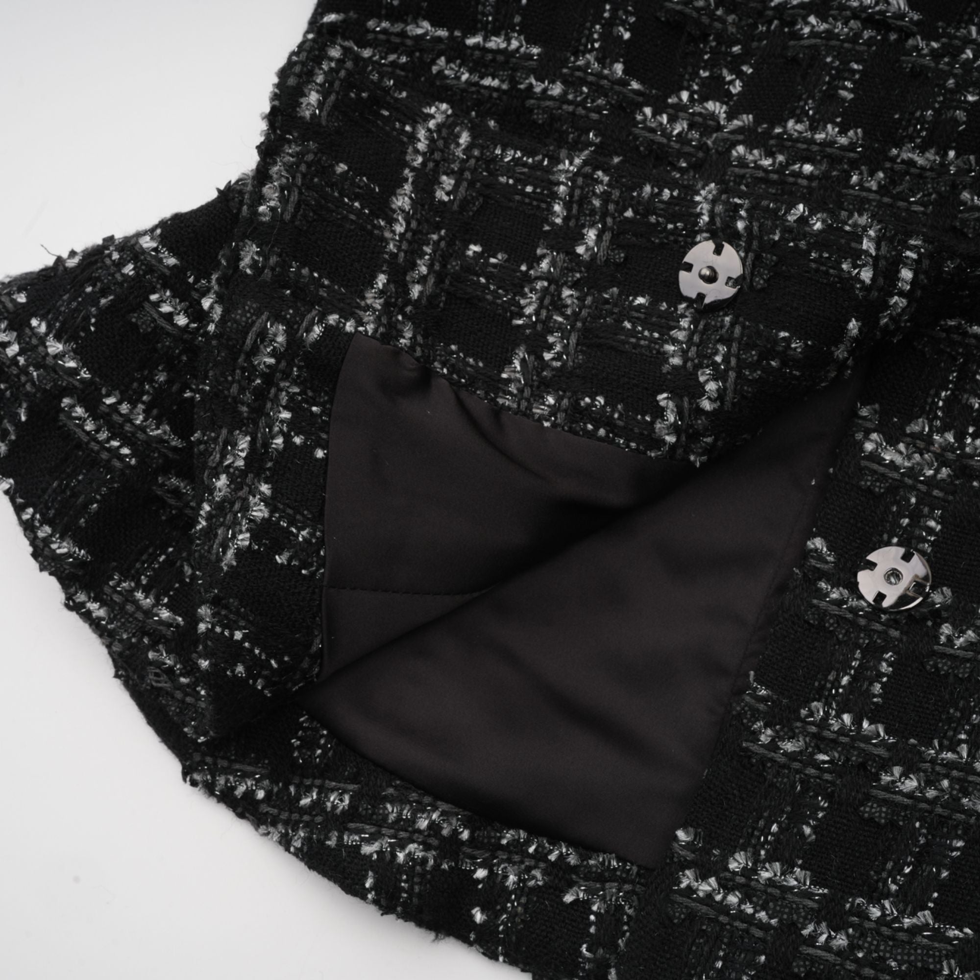 Axelle black checked tweed vest top & skirt matching set (Final Sale)