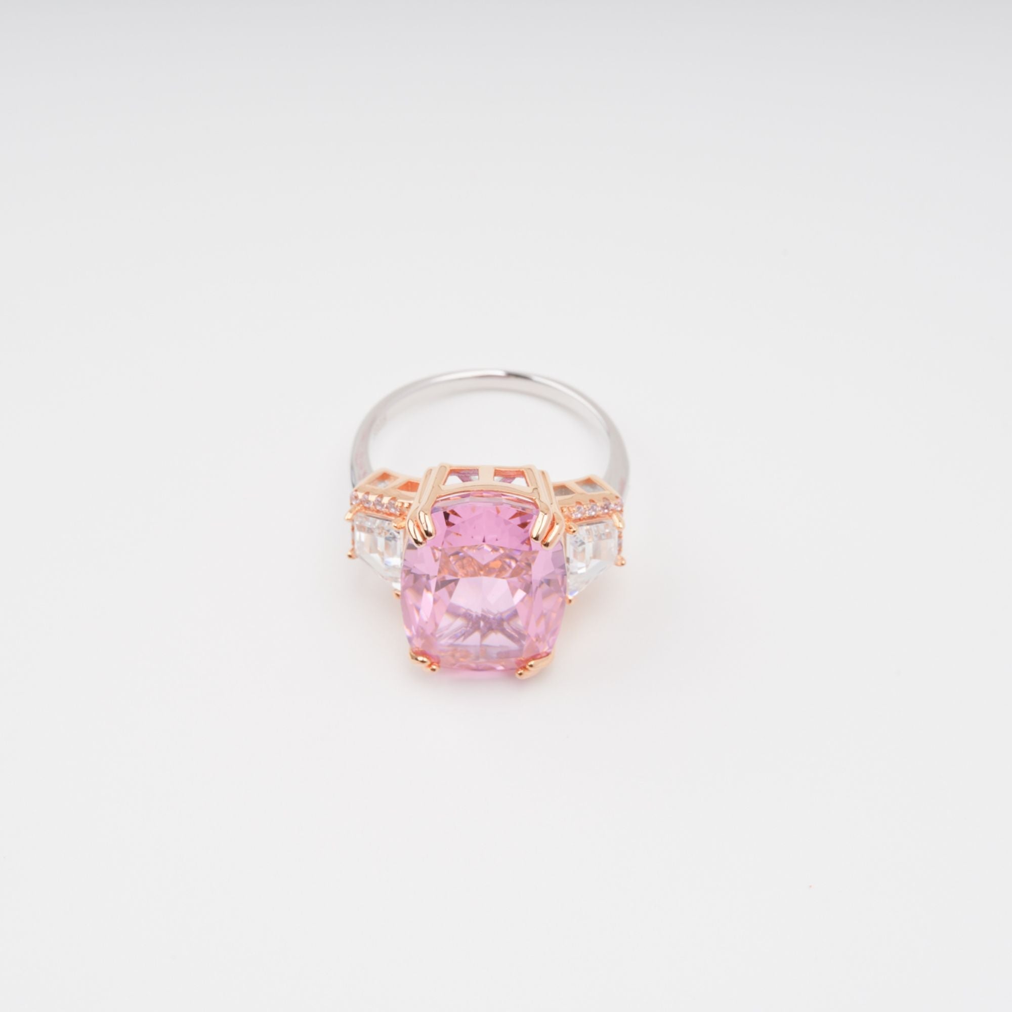 Cardea Pink Cushion Cut Gemstone Sterling Silver Ring (Final Sale)