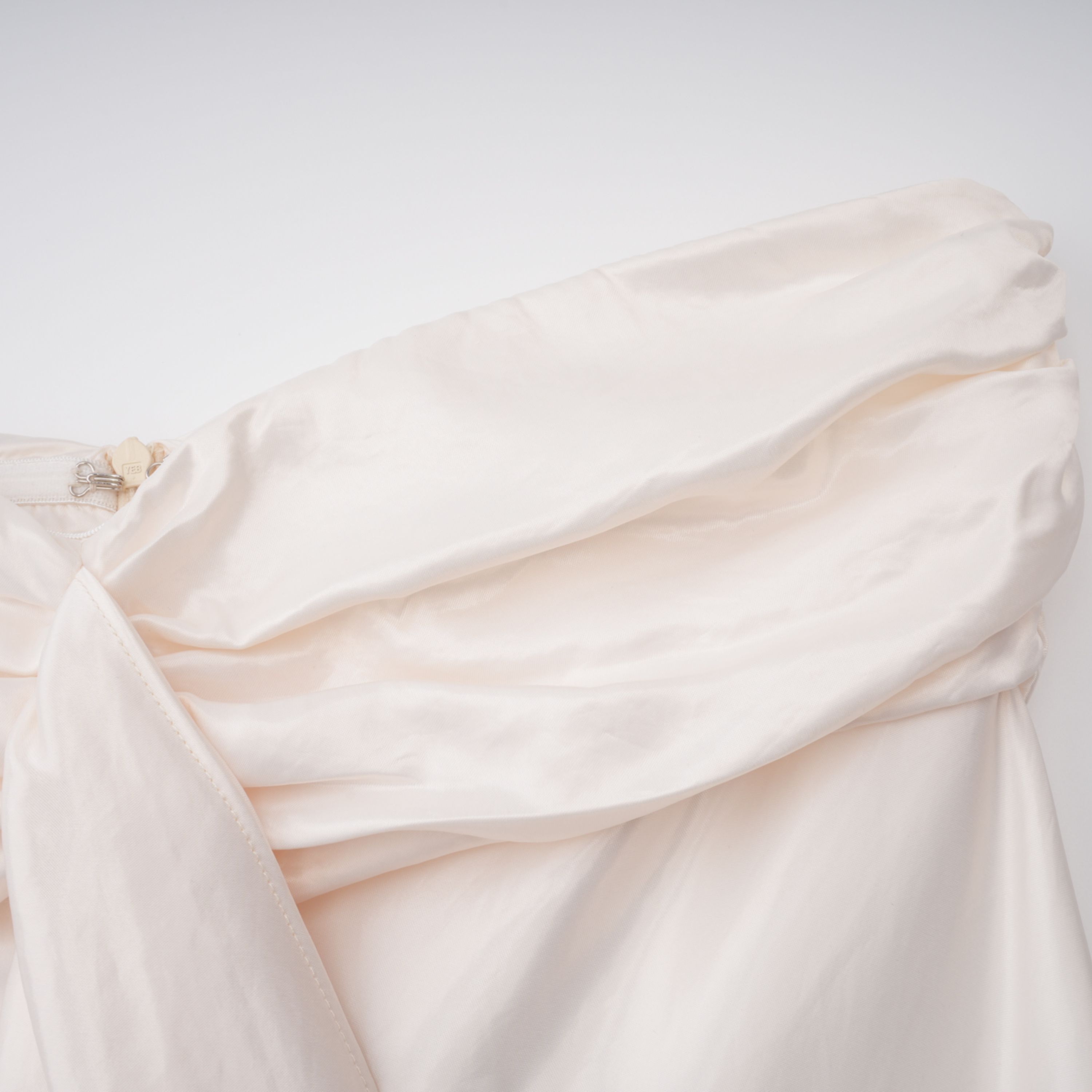 Lilla Beige Strapless Ruffled Satin Maxi Dress (Final Sale-US Only)