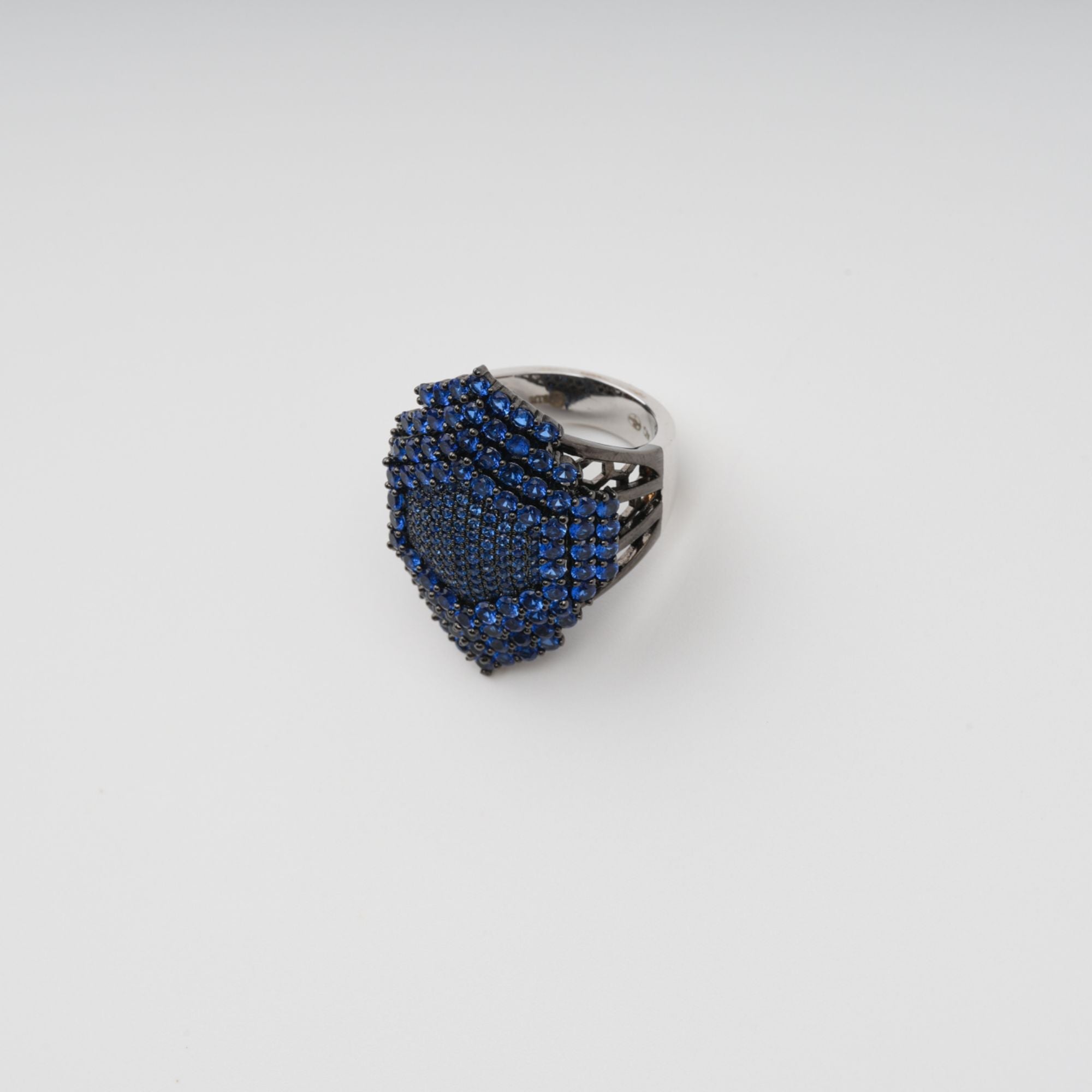 Galaxie Blue Dome Shaped Sterling Silver Ring