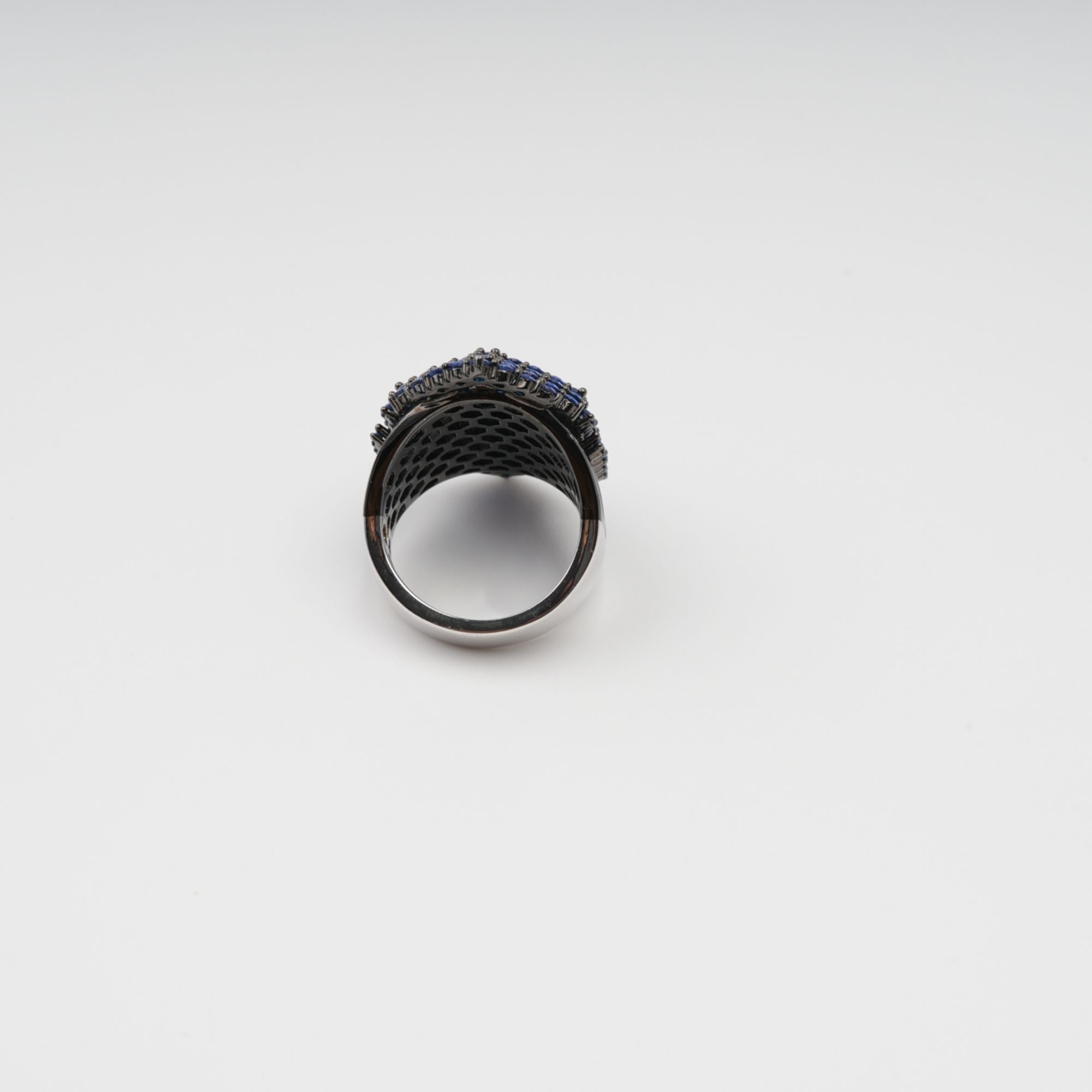 Galaxie Blue Dome Shaped Sterling Silver Ring