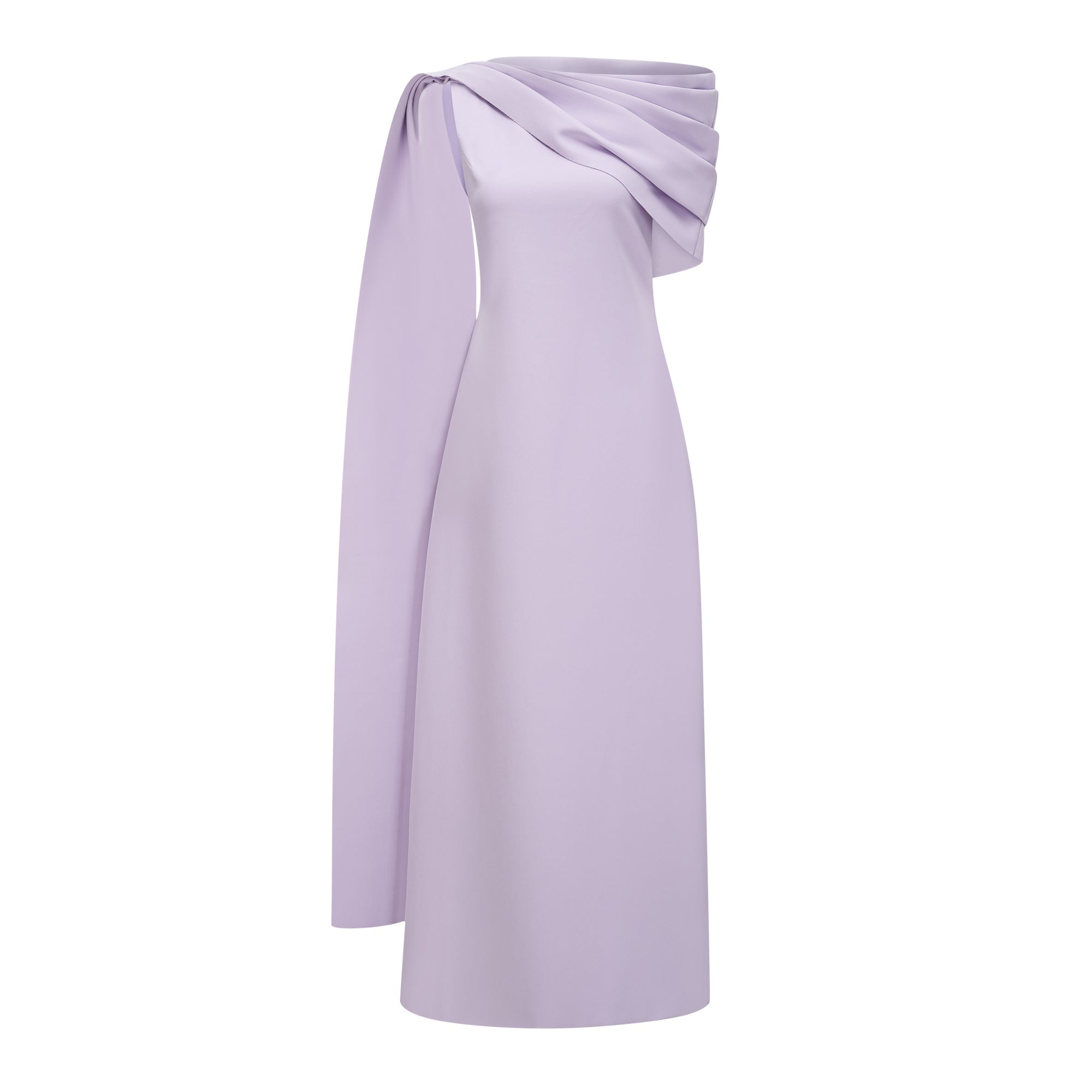Annabelle Purple Cape-Design Ribbon Maxi Dress (Final Sale-US Only)
