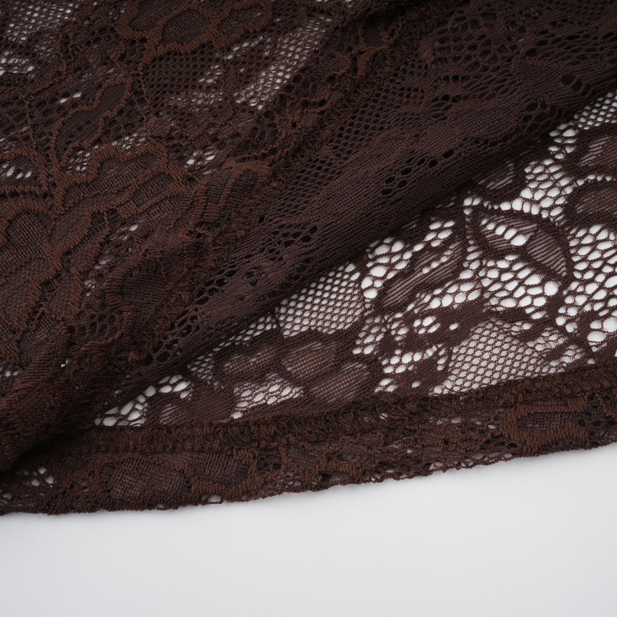 Brigitte Brown Lace Panel Ruched Maxi Dress (Final Sale)