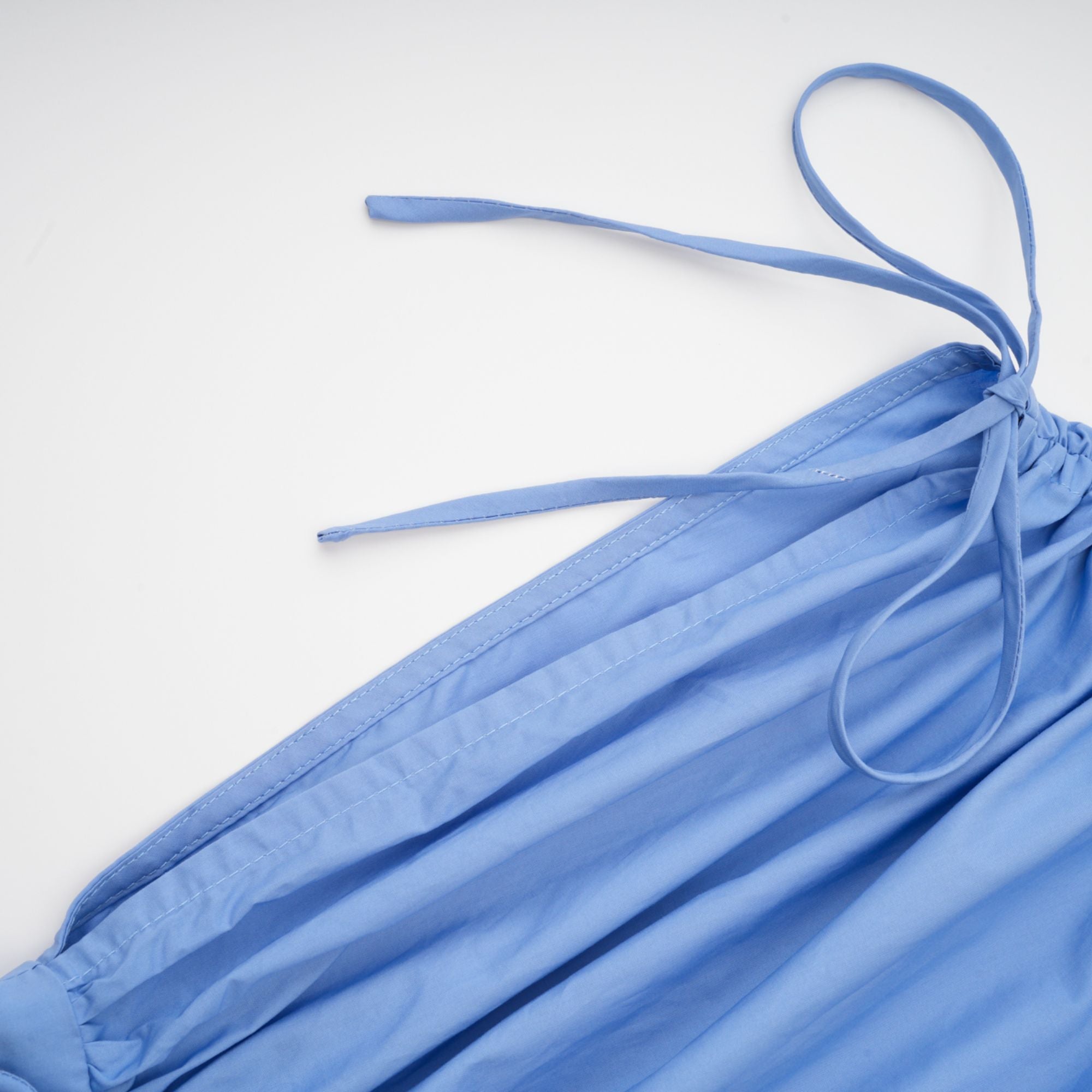Emma petal-detail drawstring maxi dress in Blue (Final Sale)