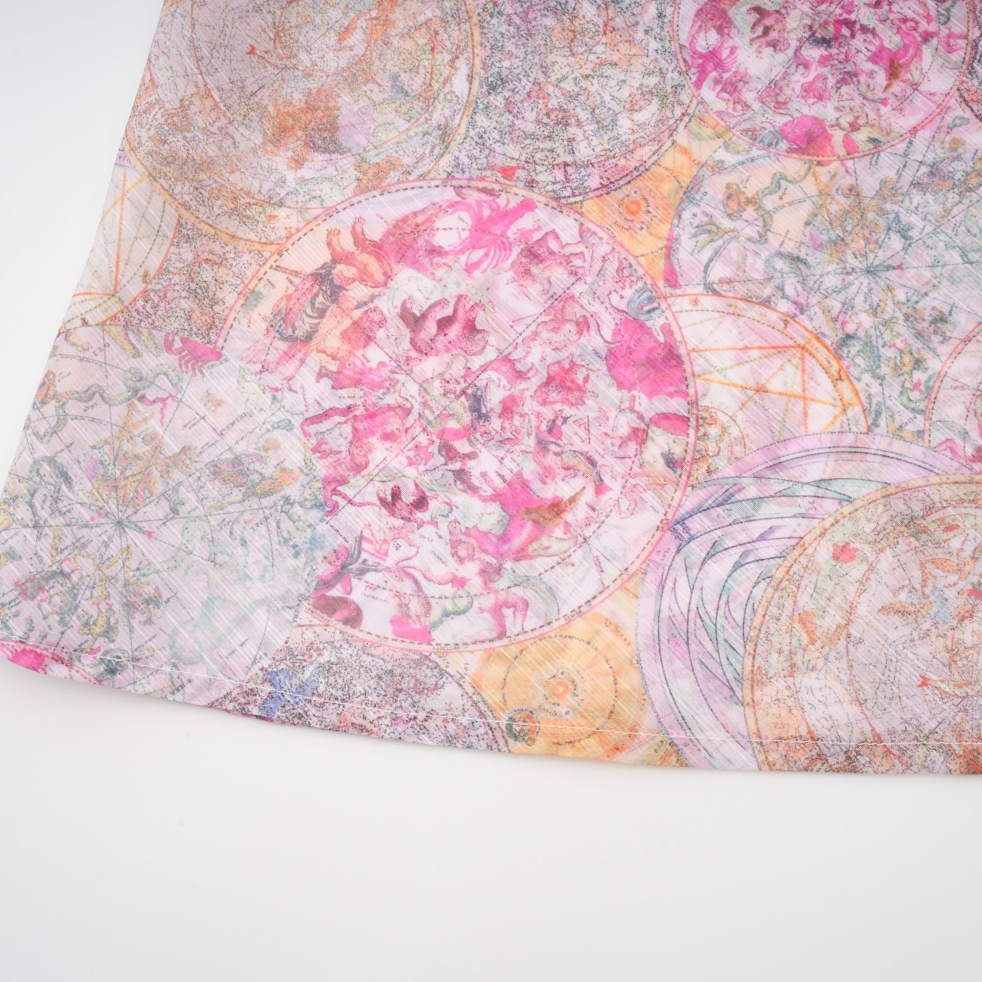 Cherry pink pattern-print shirt & skirt matching set（Final Sale）