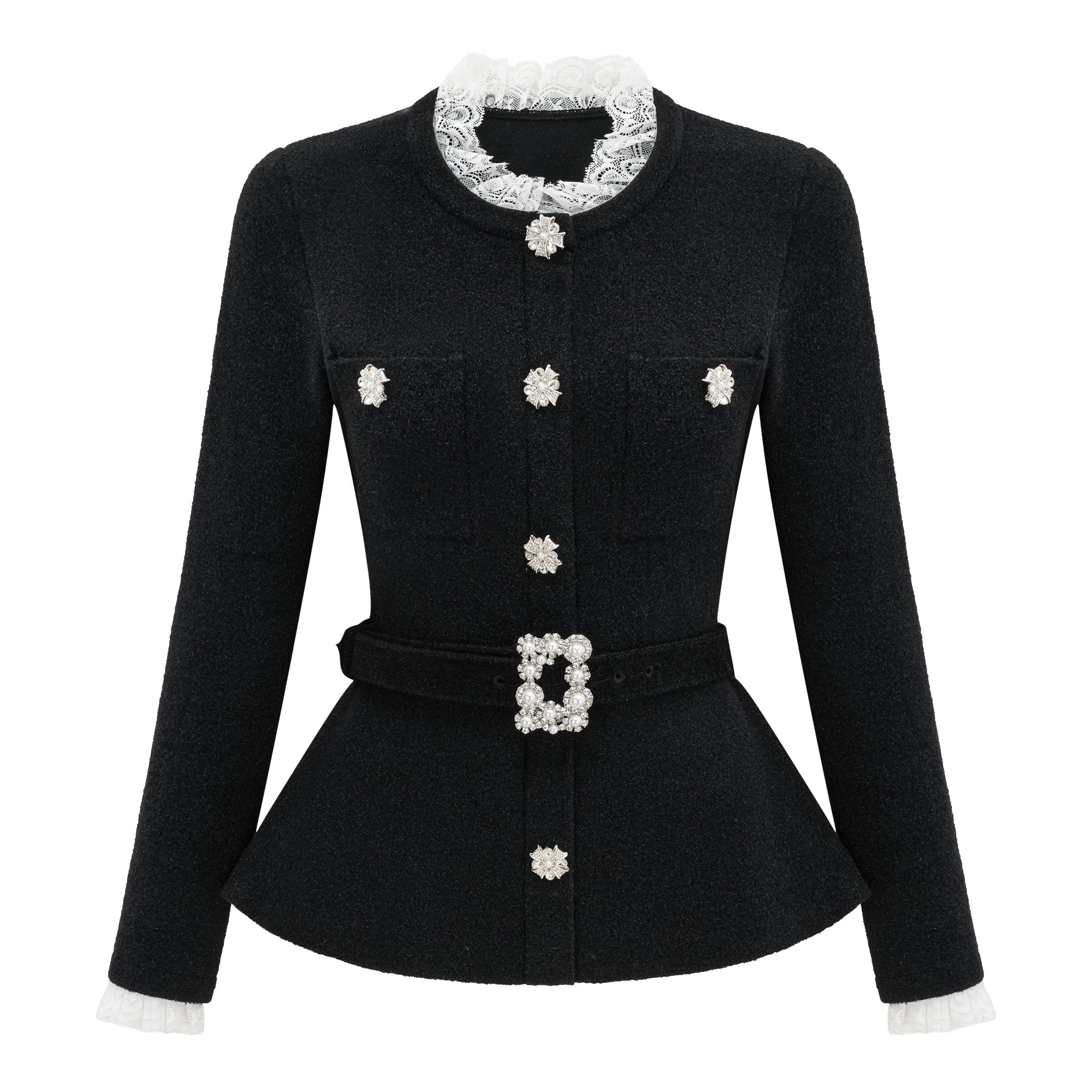 Ellinor Black Embellished Knit Top & Skirt Set (Final Sale)
