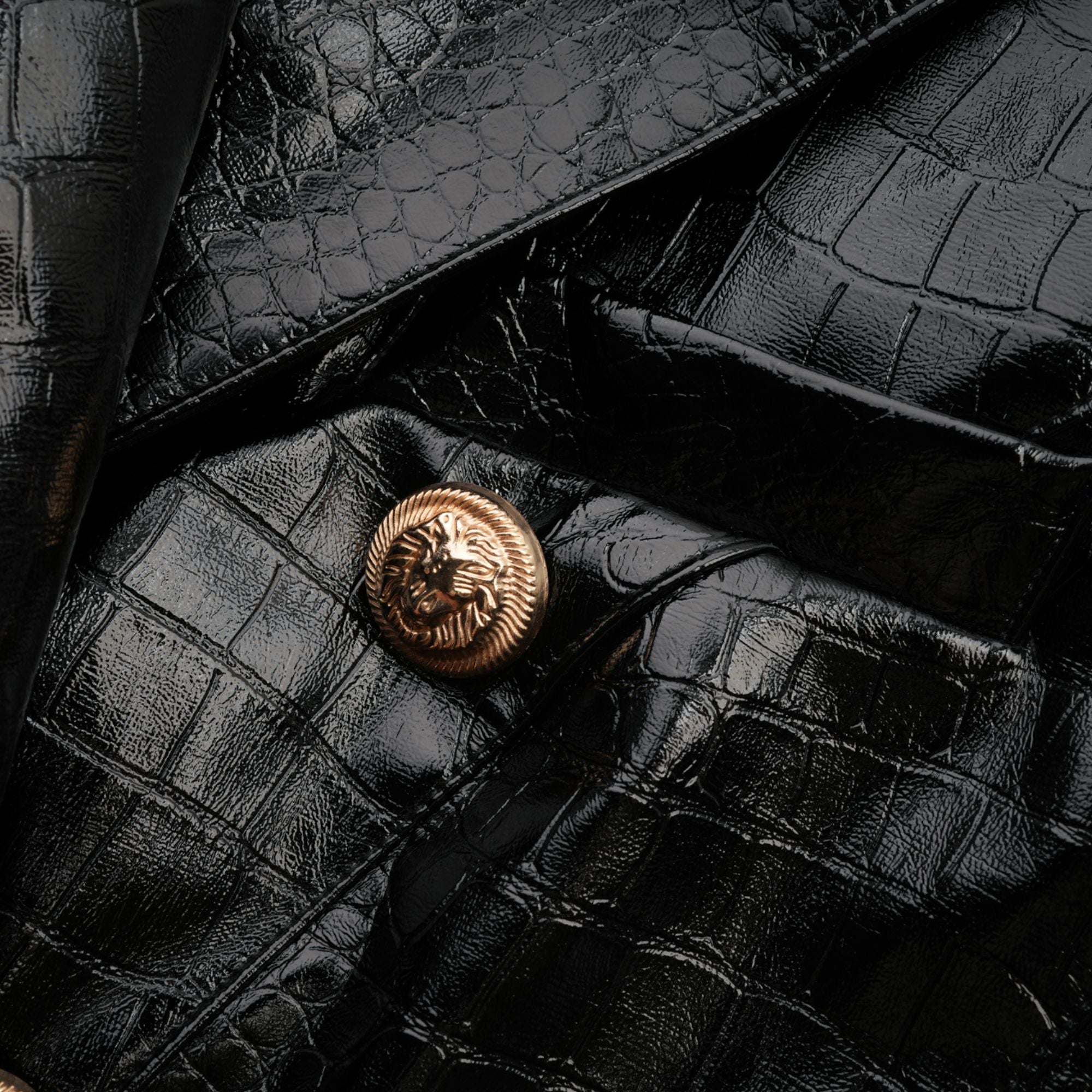 Élodie black cinched-waist leather jacket (Final Sale)