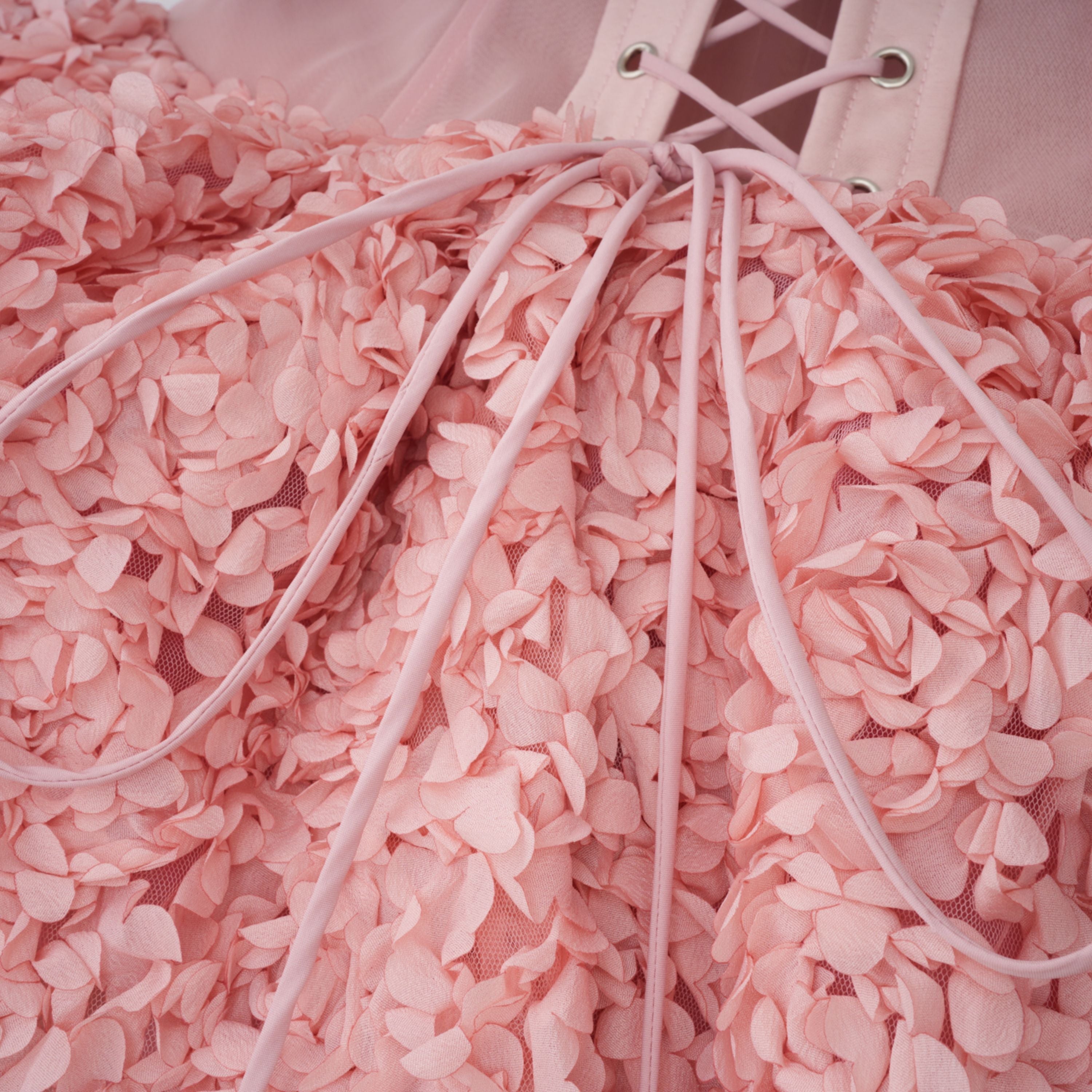 Rachel Pink 3D Petal Tulle Mini Dress (Final Sale-US Only)
