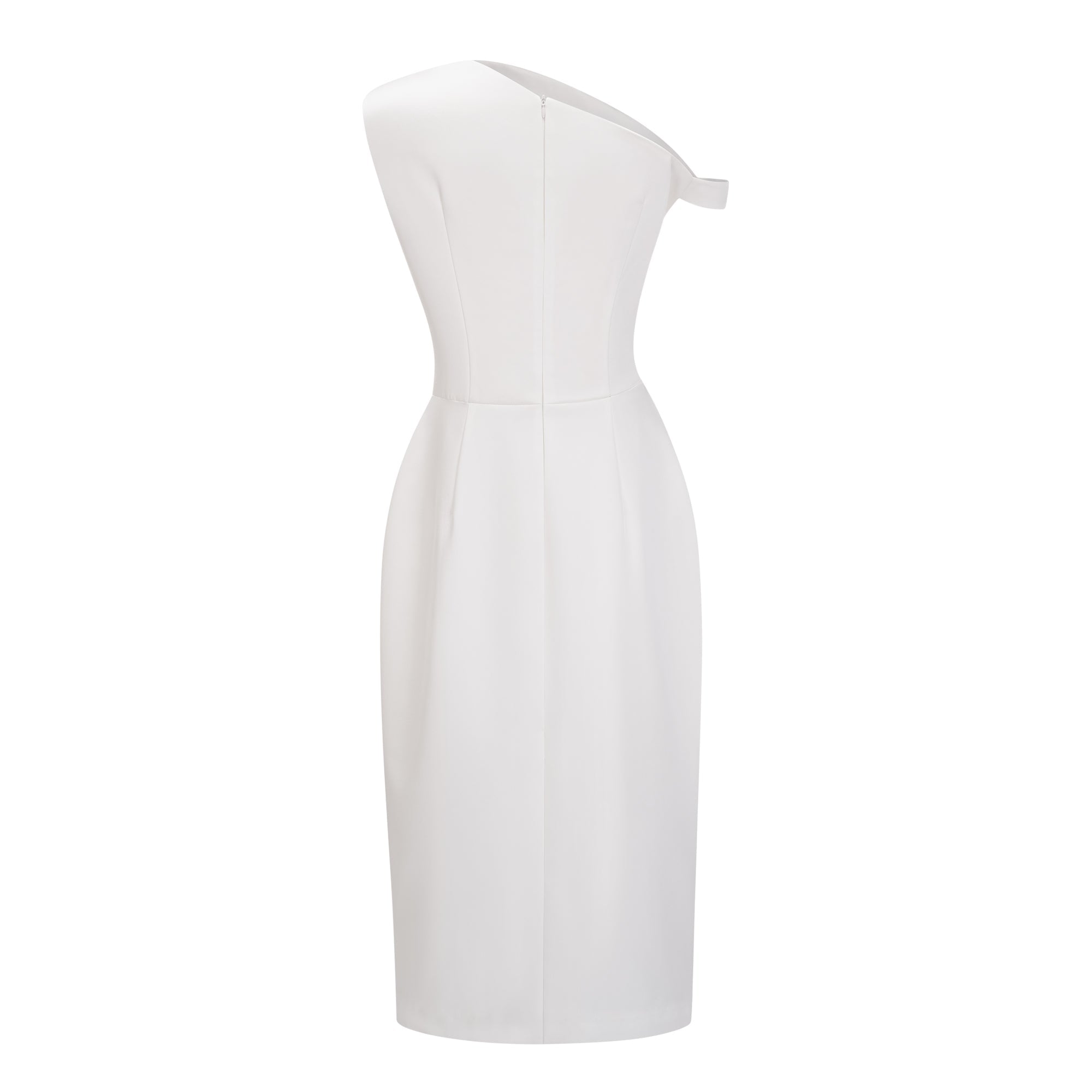 Amarante White One Shoulder Asymmetrical Midi Dress (Final Sale-US Only)