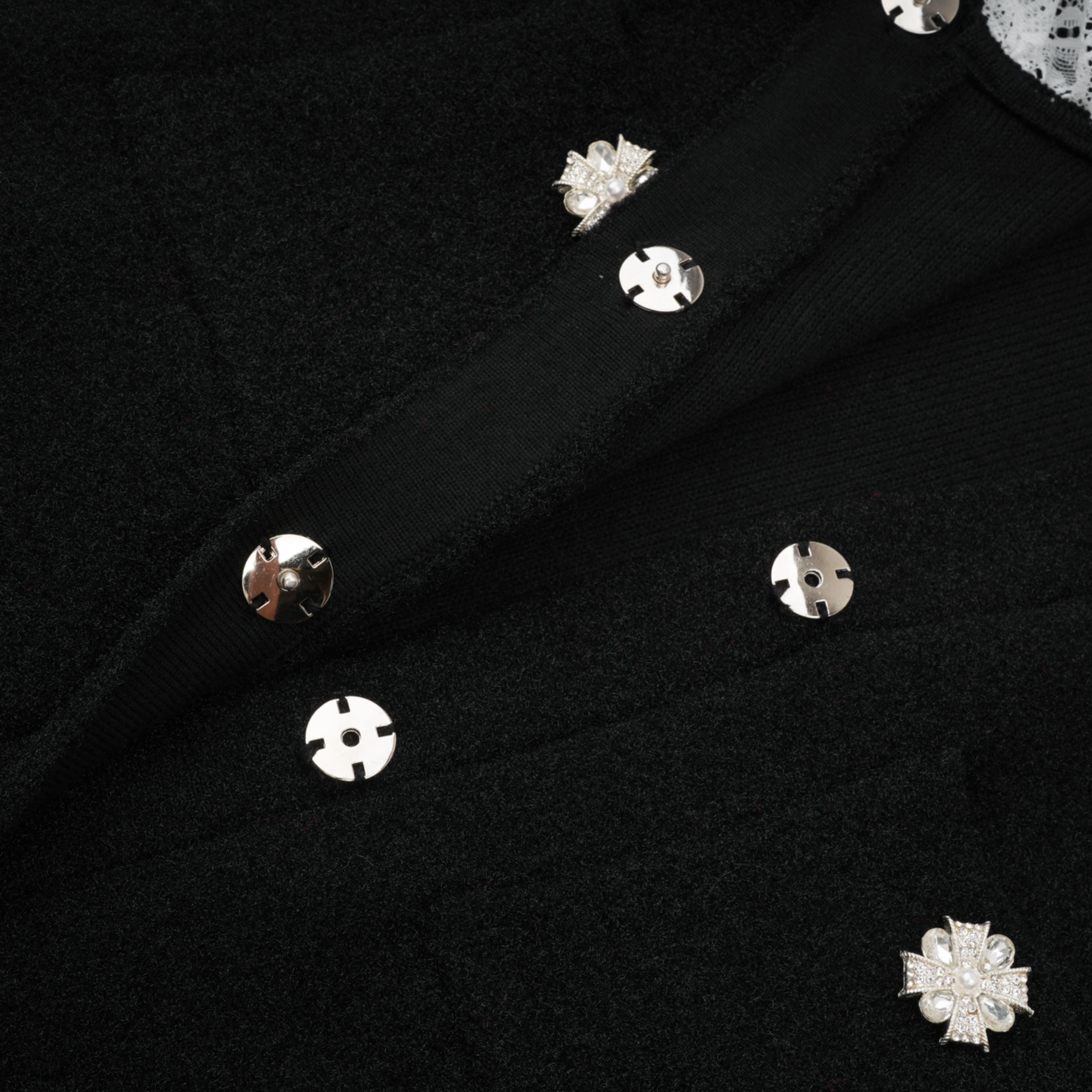Ellinor Black Embellished Knit Top & Skirt Set (Final Sale)