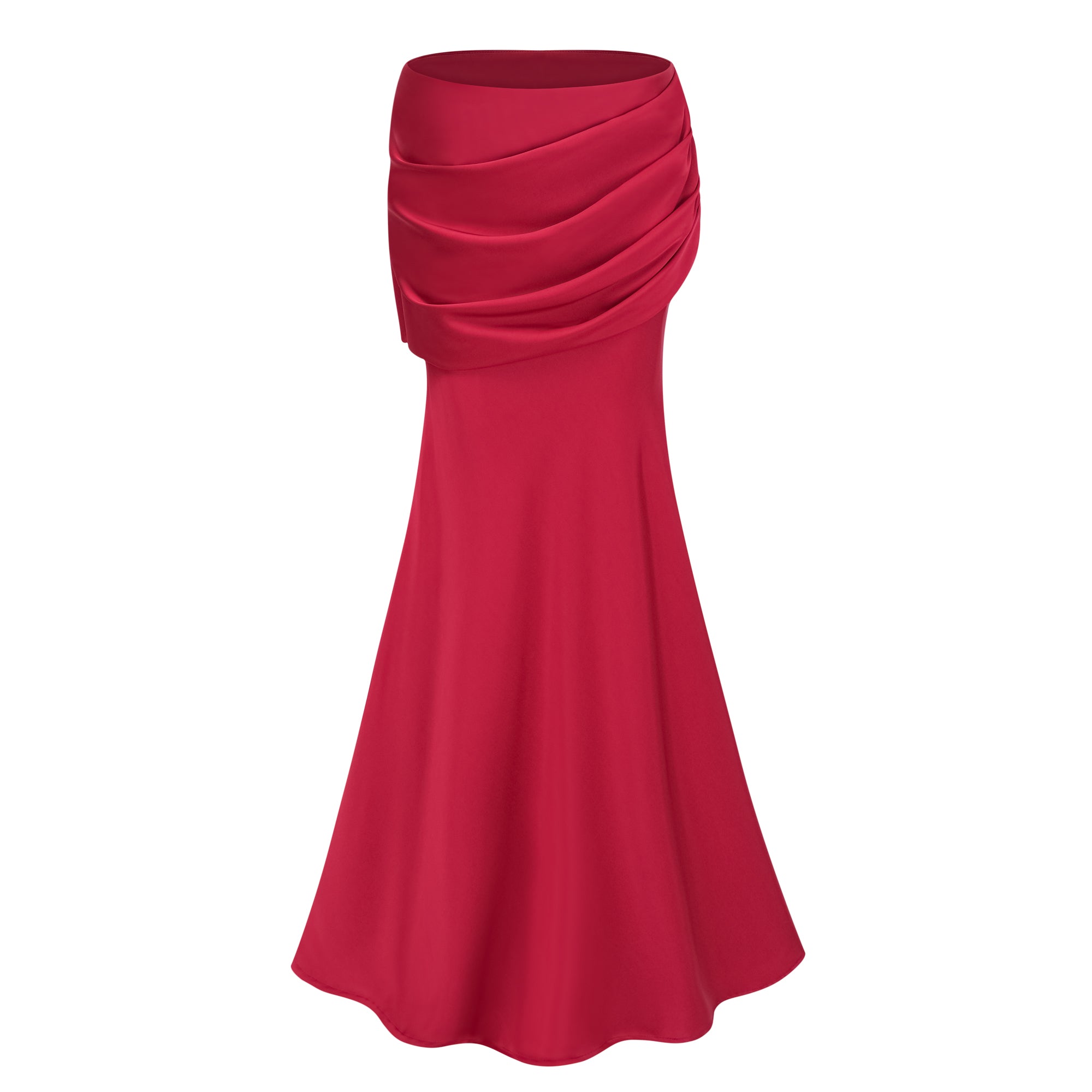 Olesya Red Lace Top & Ruched Skirt Set (Final Sale)