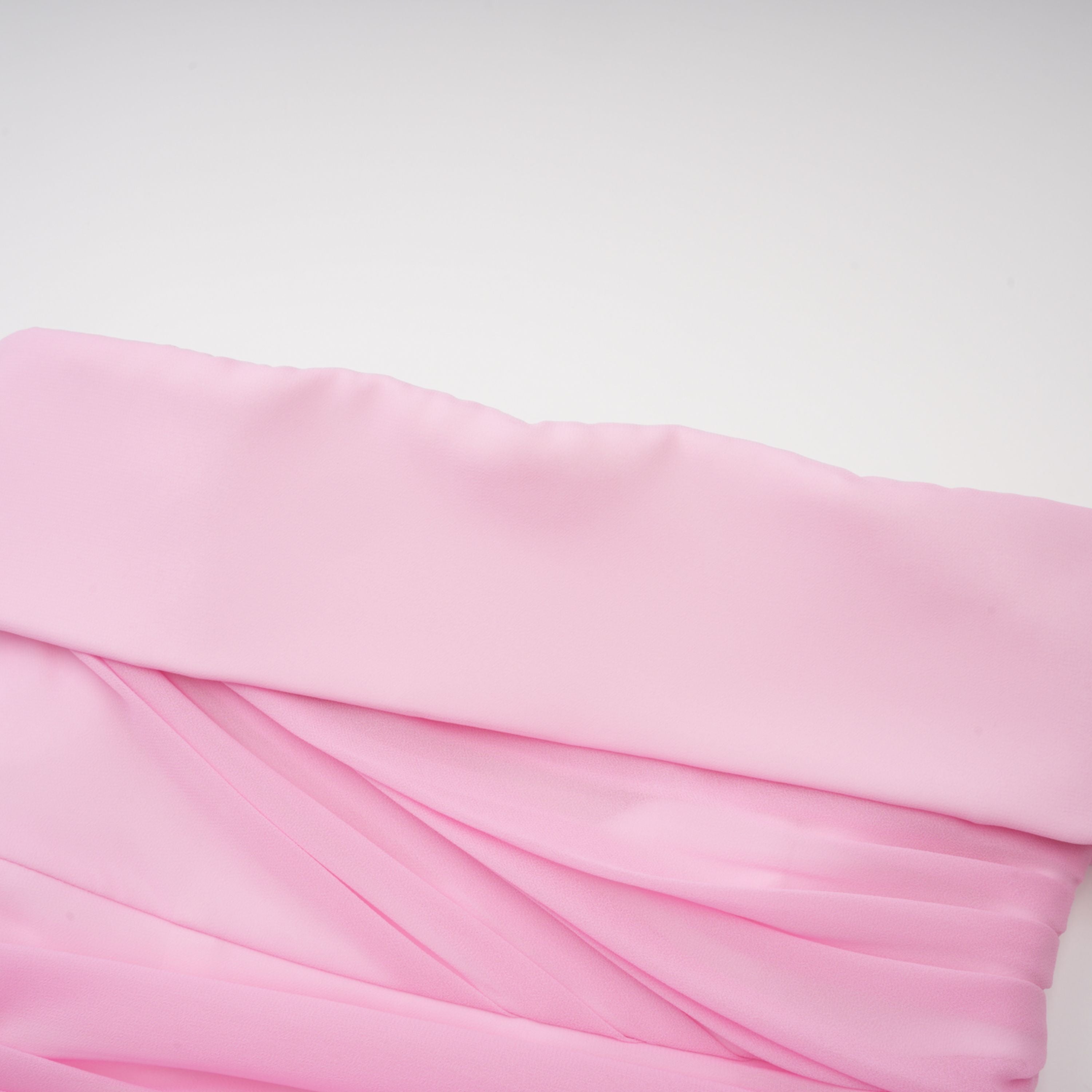 Laetitia Pink Pleated Train Ruched Maxi Dress (Final Sale)
