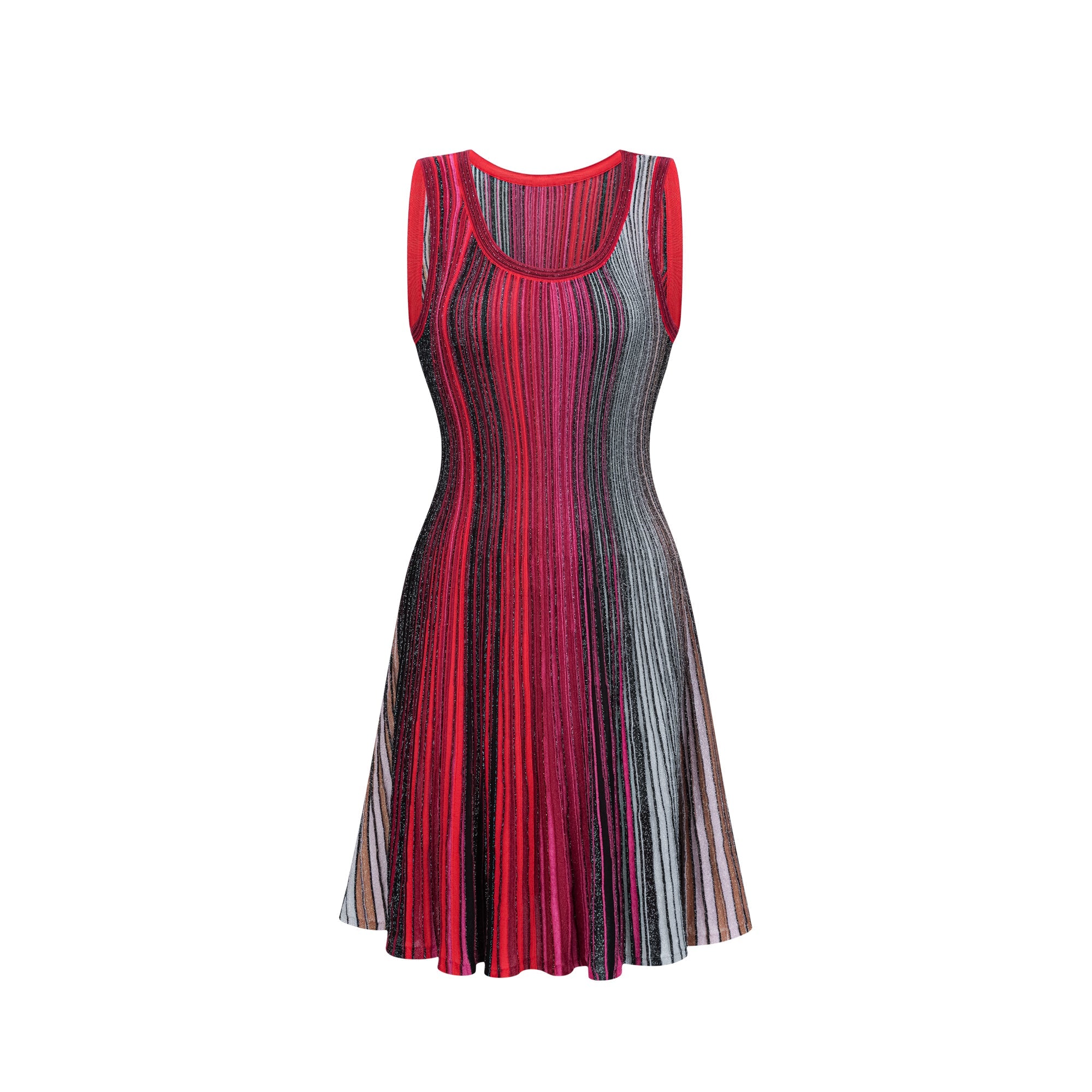 Amaryllis Red Sequin Striped Knit Mini Dress (Final Sale-US Only)