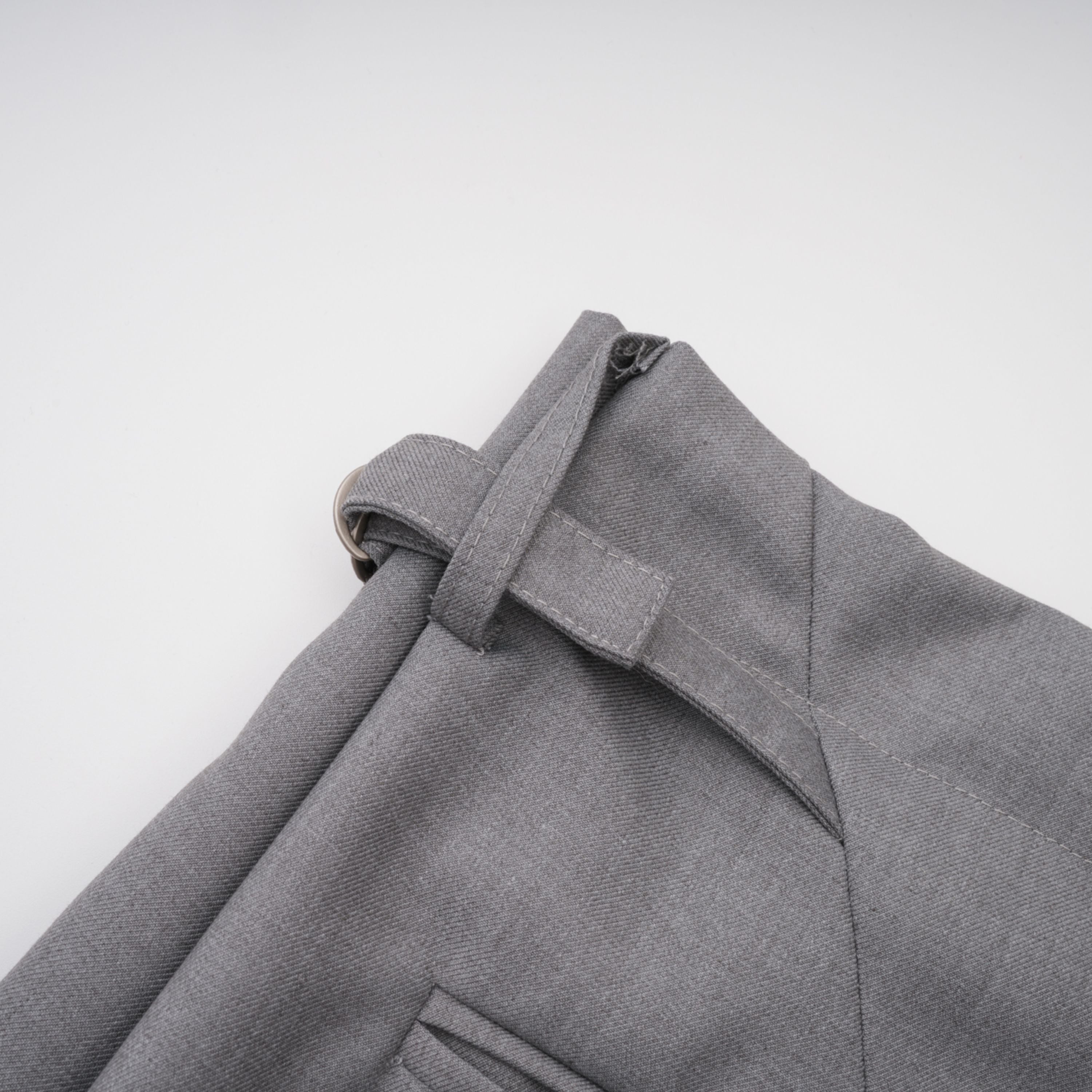 Cynthia Grey Asymmetrical Draped Shirt & Trousers Set