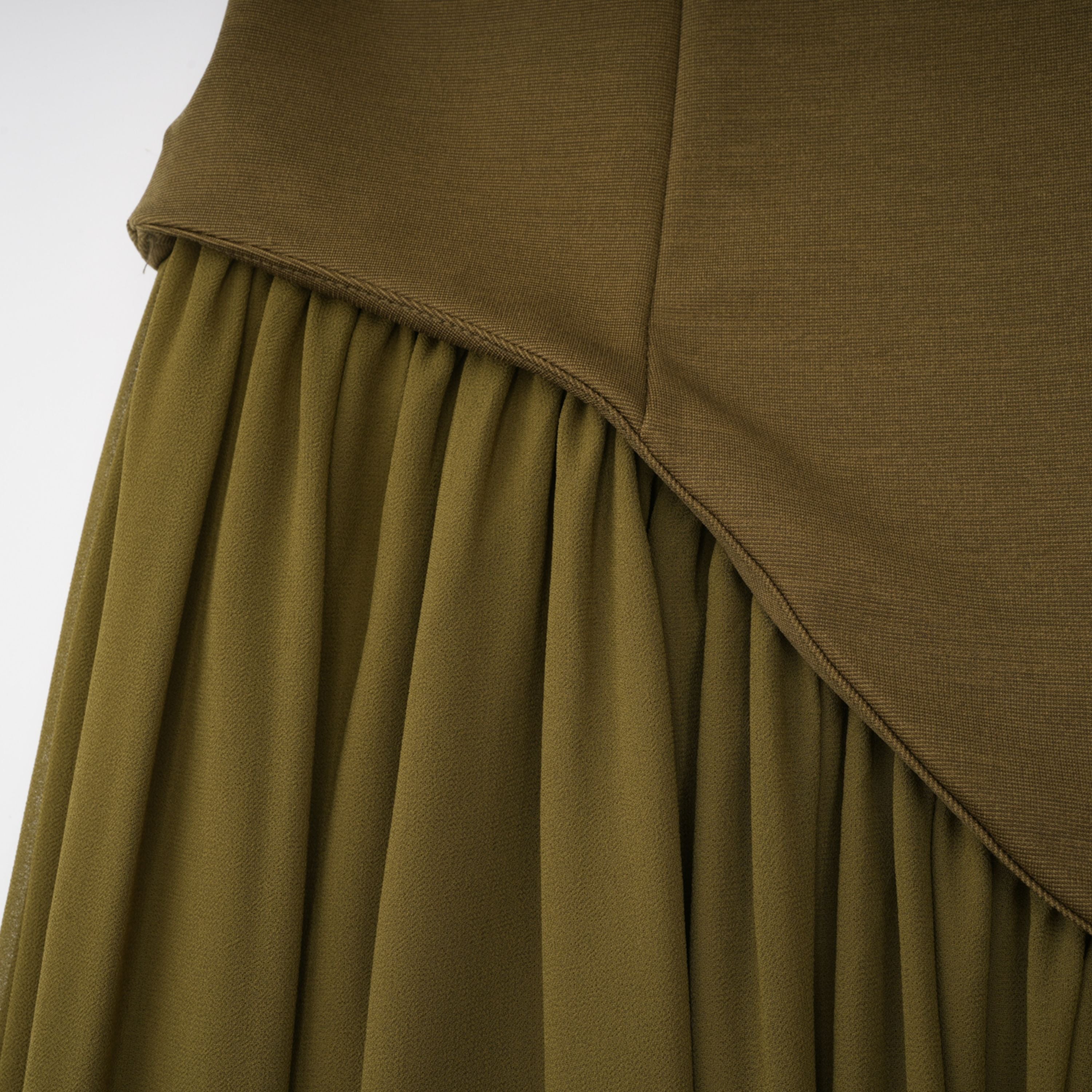 Sidonie Atrovirens Asymmetrical Maxi Gown (Without Gloves)  (Final Sale)