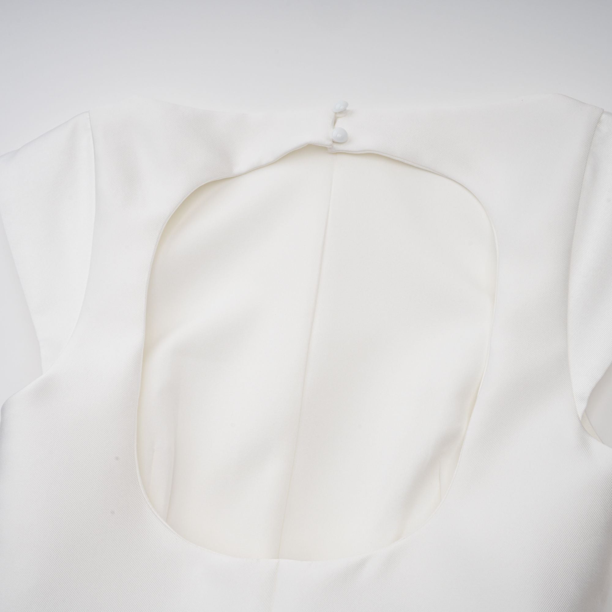 Amandine white open-back cap-sleeve midi dress (Final Sale)
