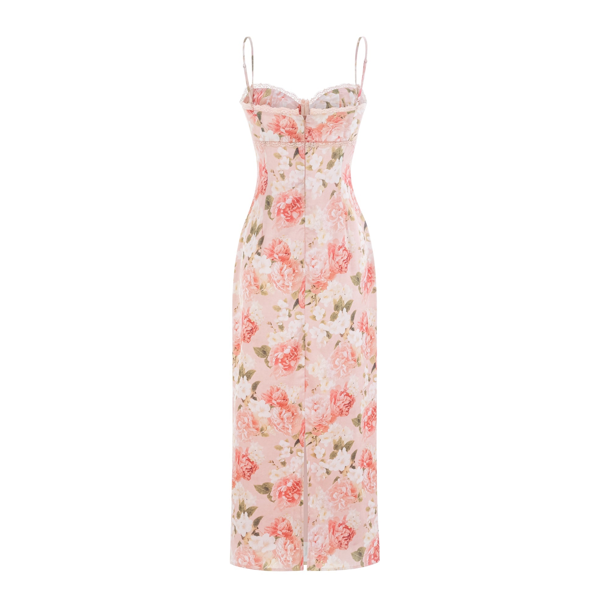 Yvette pink floral-print satin maxi dress (Final Sale-US Only)