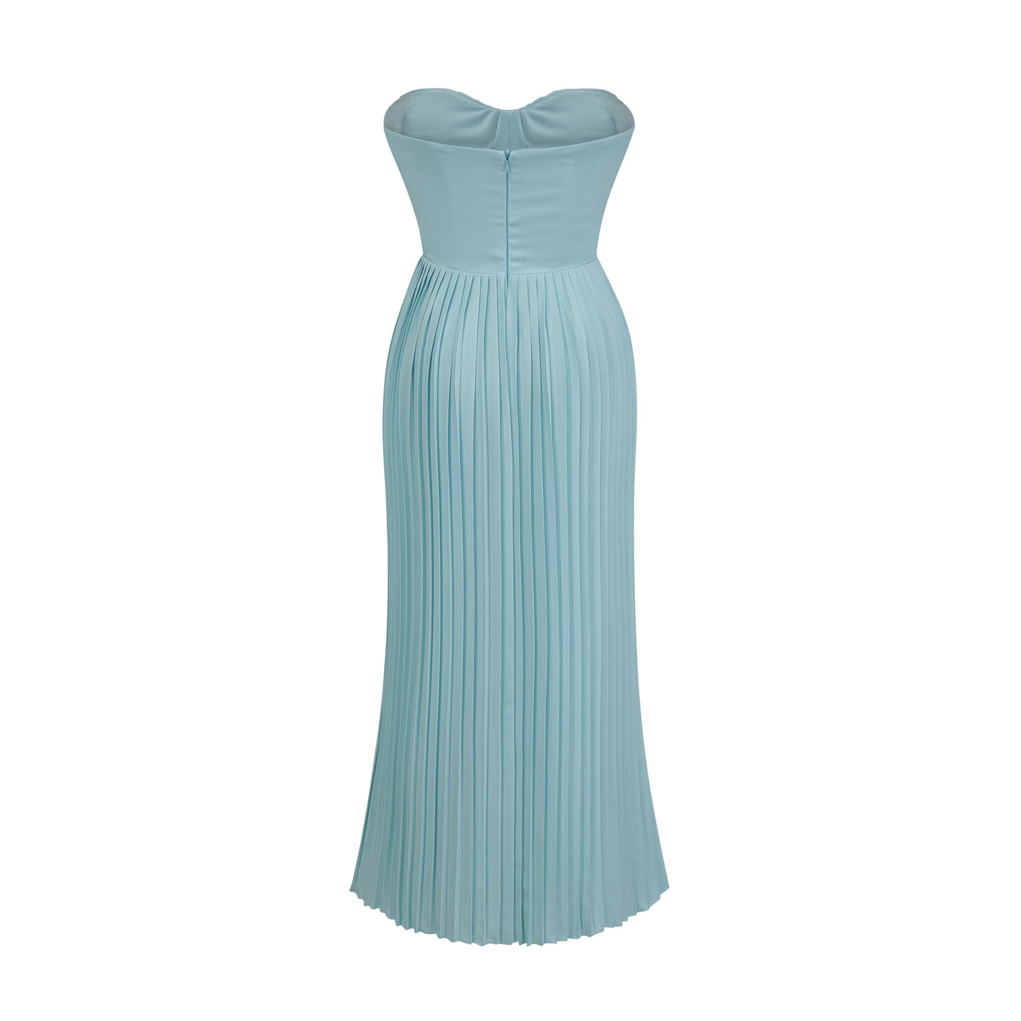 Carlotta Blue Pleated Corset Maxi Dress