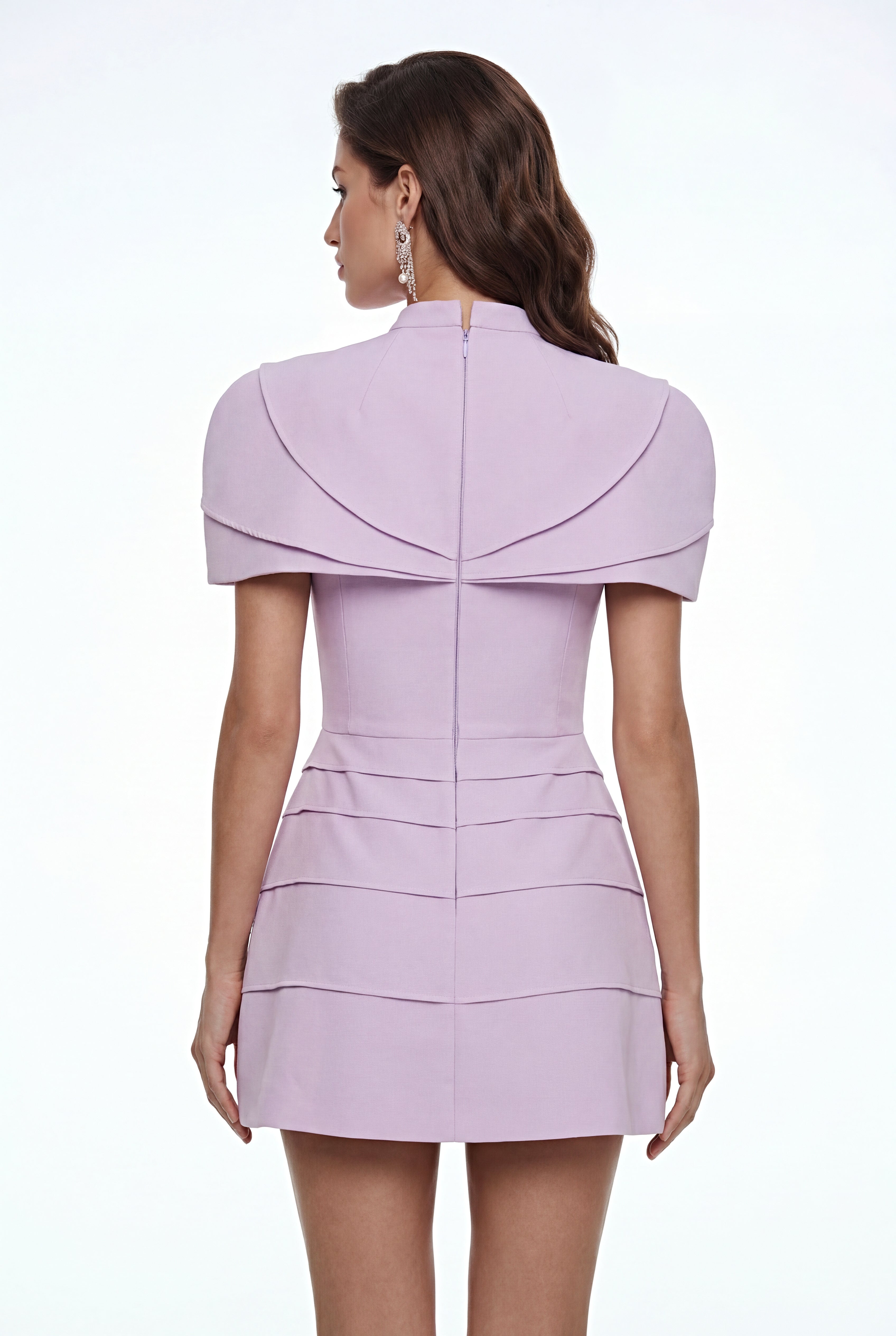 Elina Purple Cape Mini Dress (Final Sale-US Only)
