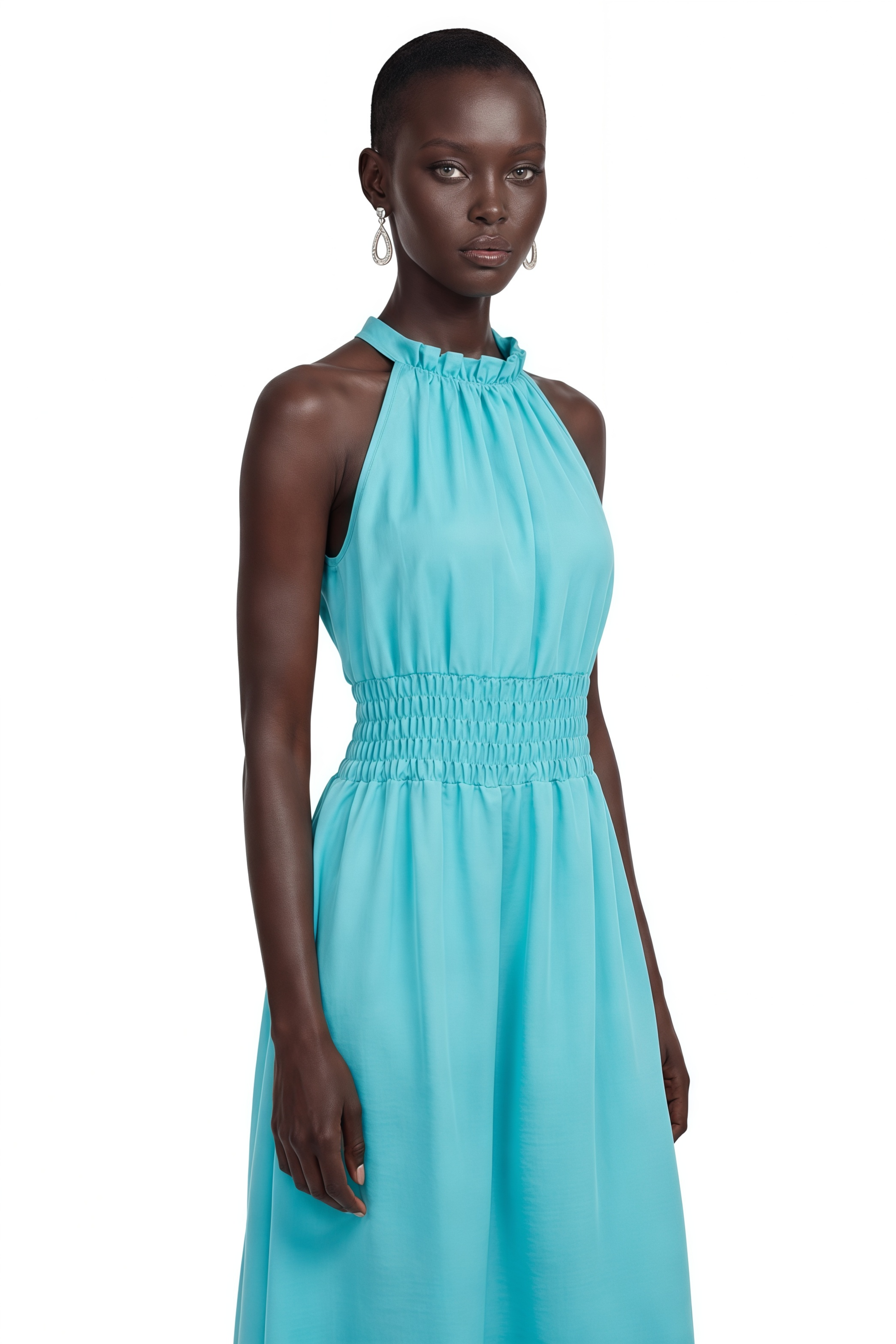 Elisa Green Halterneck Lantern-Shaped Jumpsuit