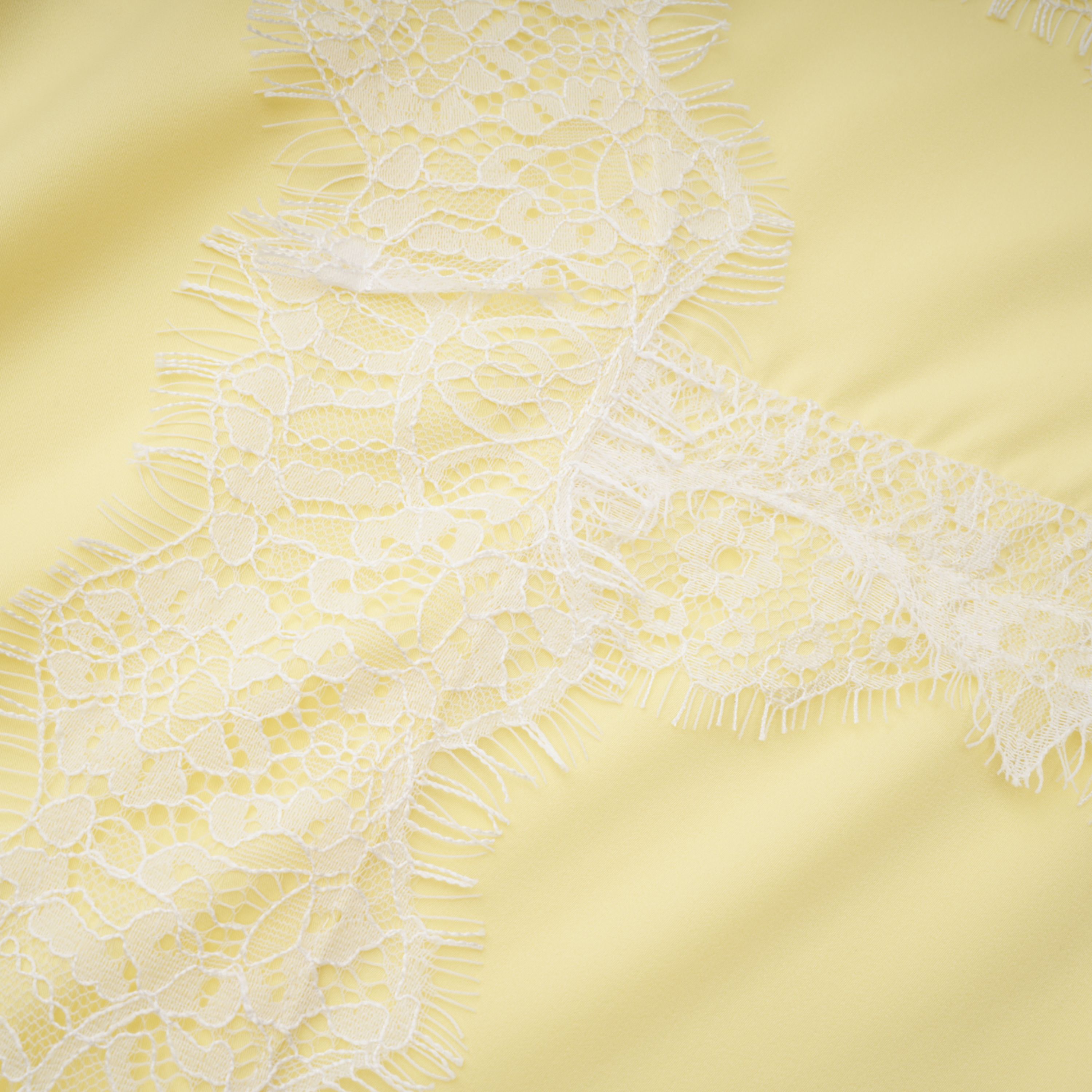 Fiamma Yellow Gathered Lace Panel Maxi Dress