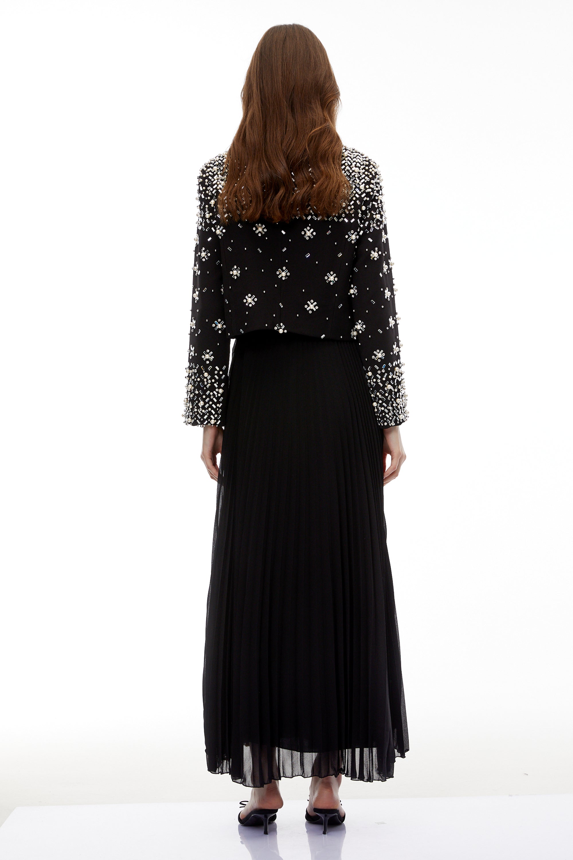 Imogen Black Embellished Jacket & Dress Set
