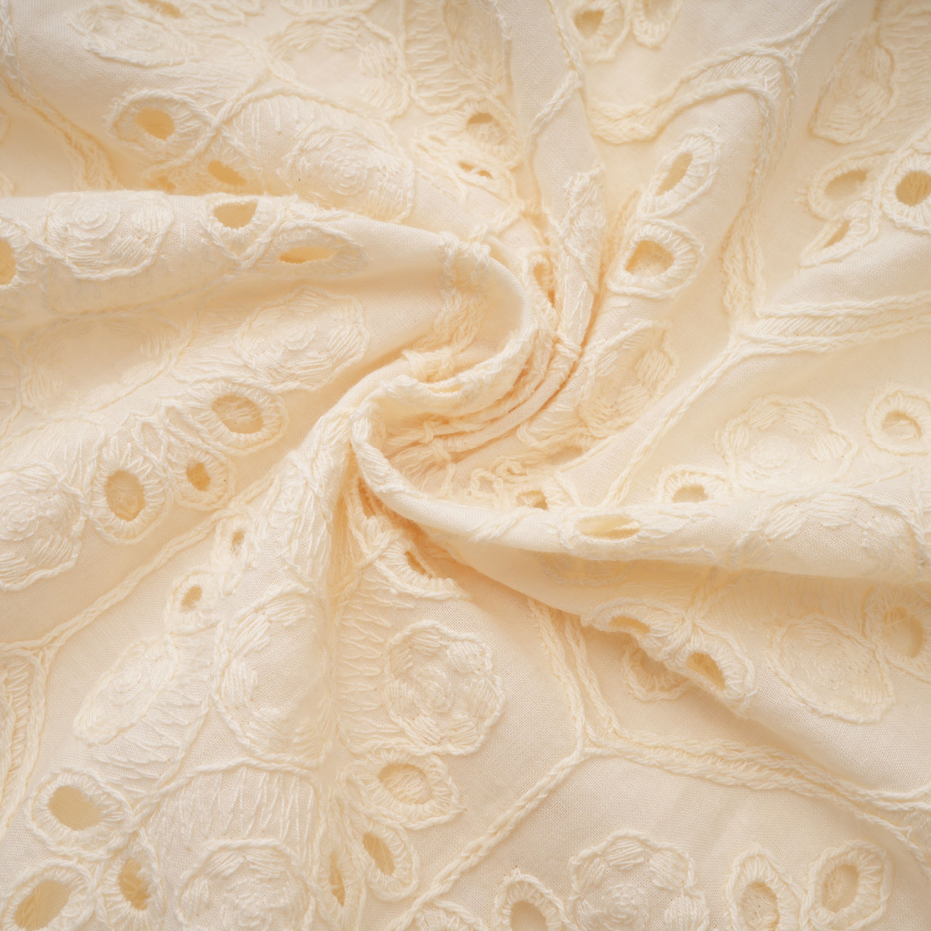 Isabeau Neutral Floral Embroidered Pleated Midi Dress (Final Sale)