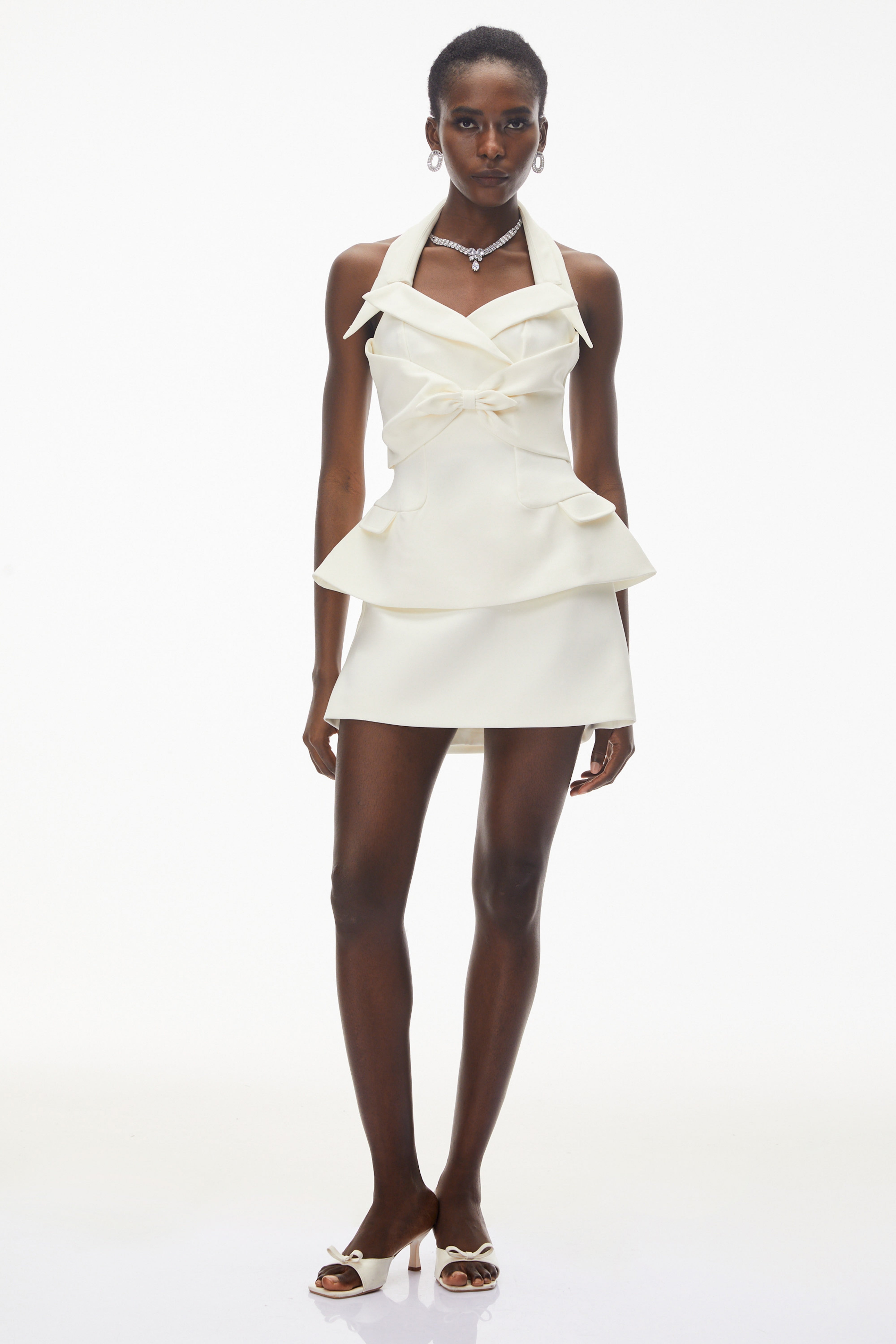 Katayoun White Halterneck Top & Skirt Set (Final Sale)