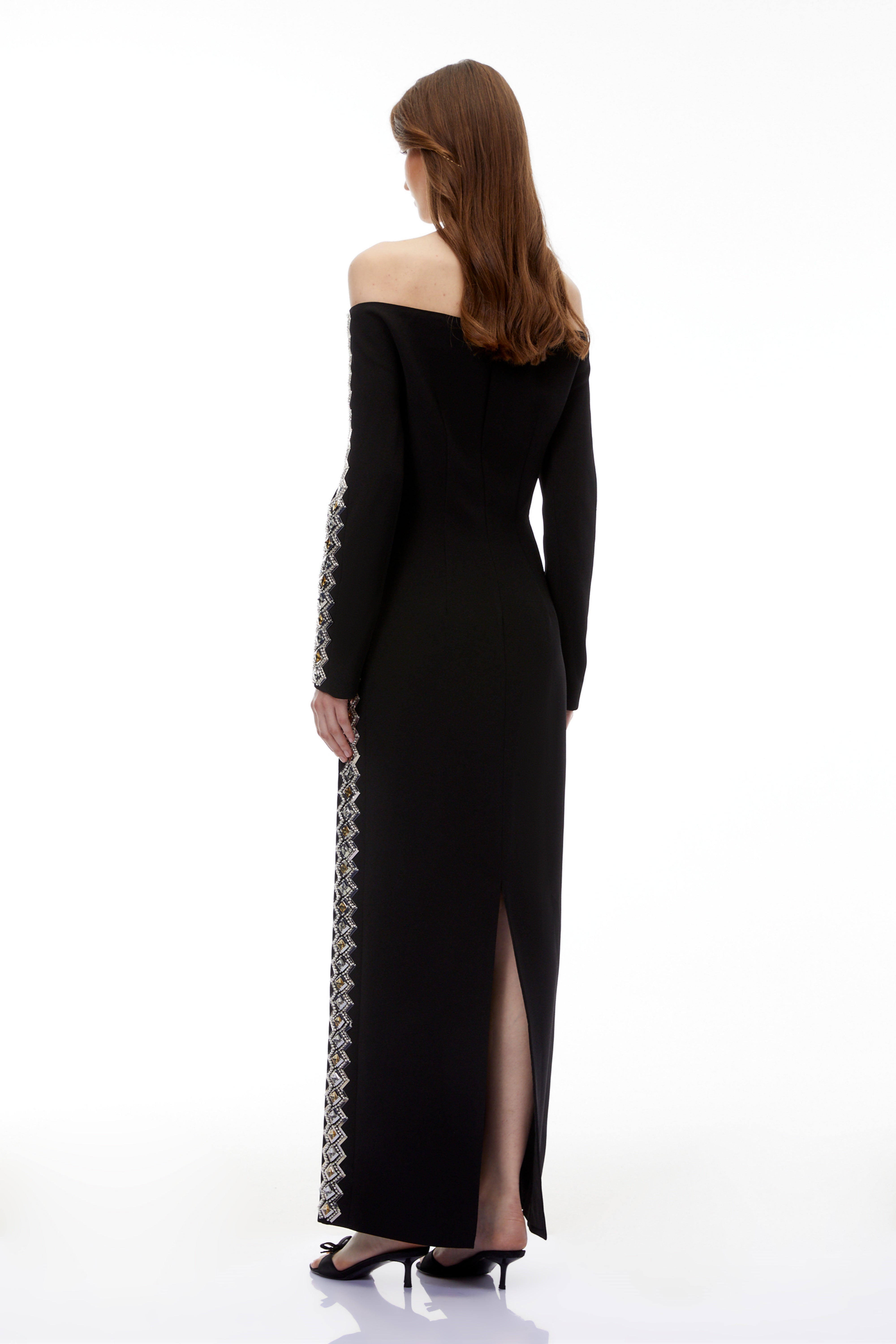 Lorelei Black Off Shoulder Embellished Maxi Dress (Final Sale)