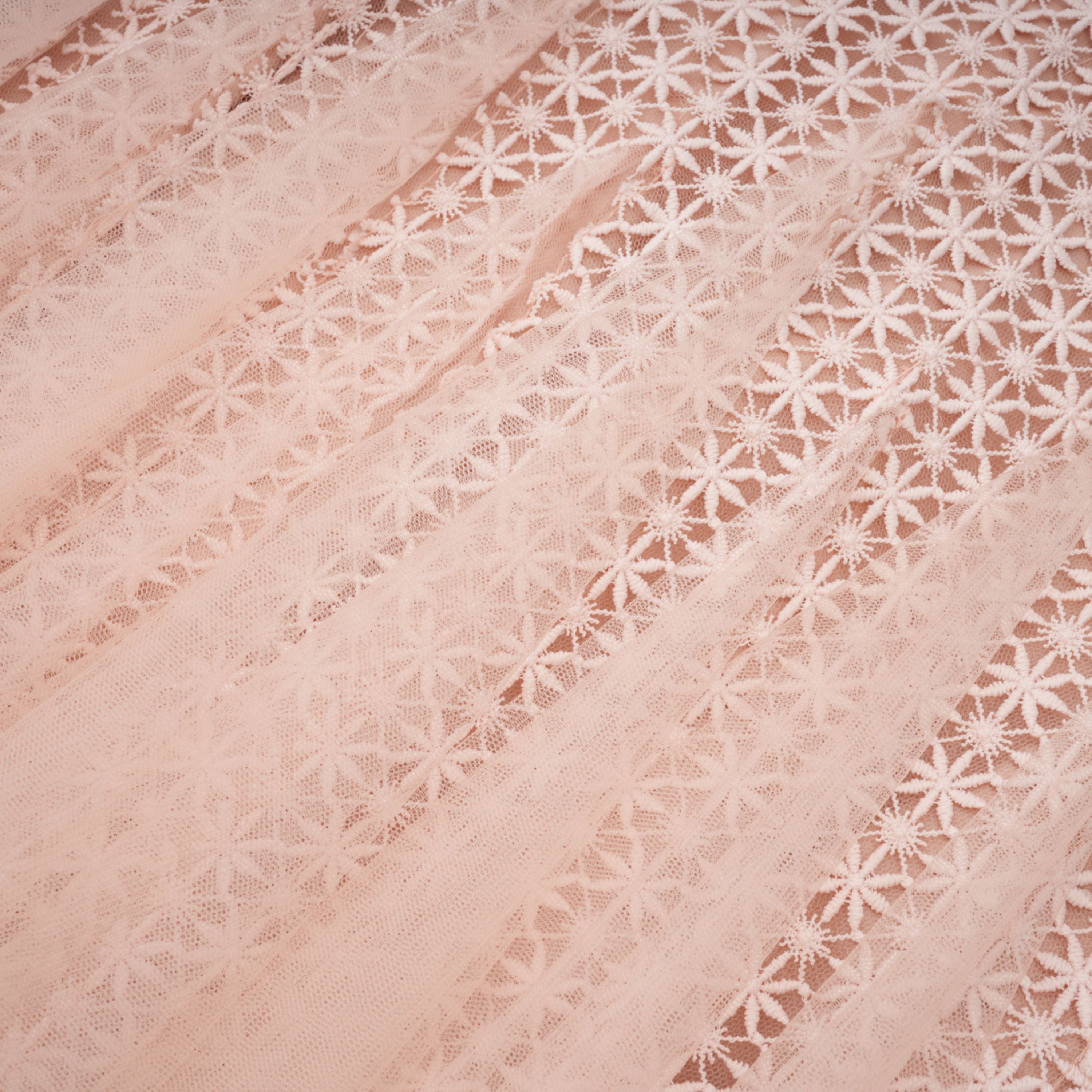 Margaret Light Pink Floral Crochet Midi Dress (Final Sale-US Only)
