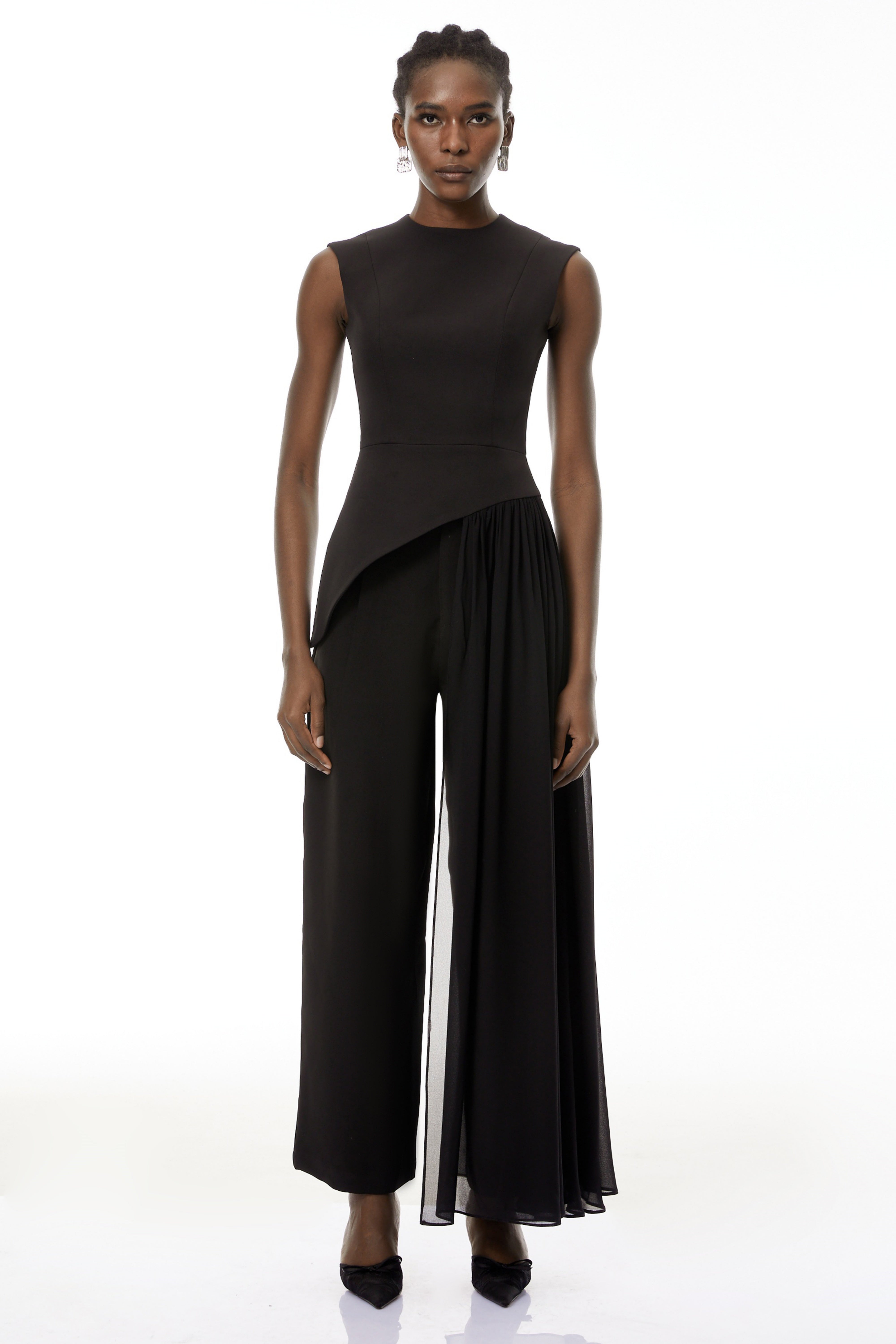 Margaux Black Asymmetrical Top & Trousers Set (Final Sale)