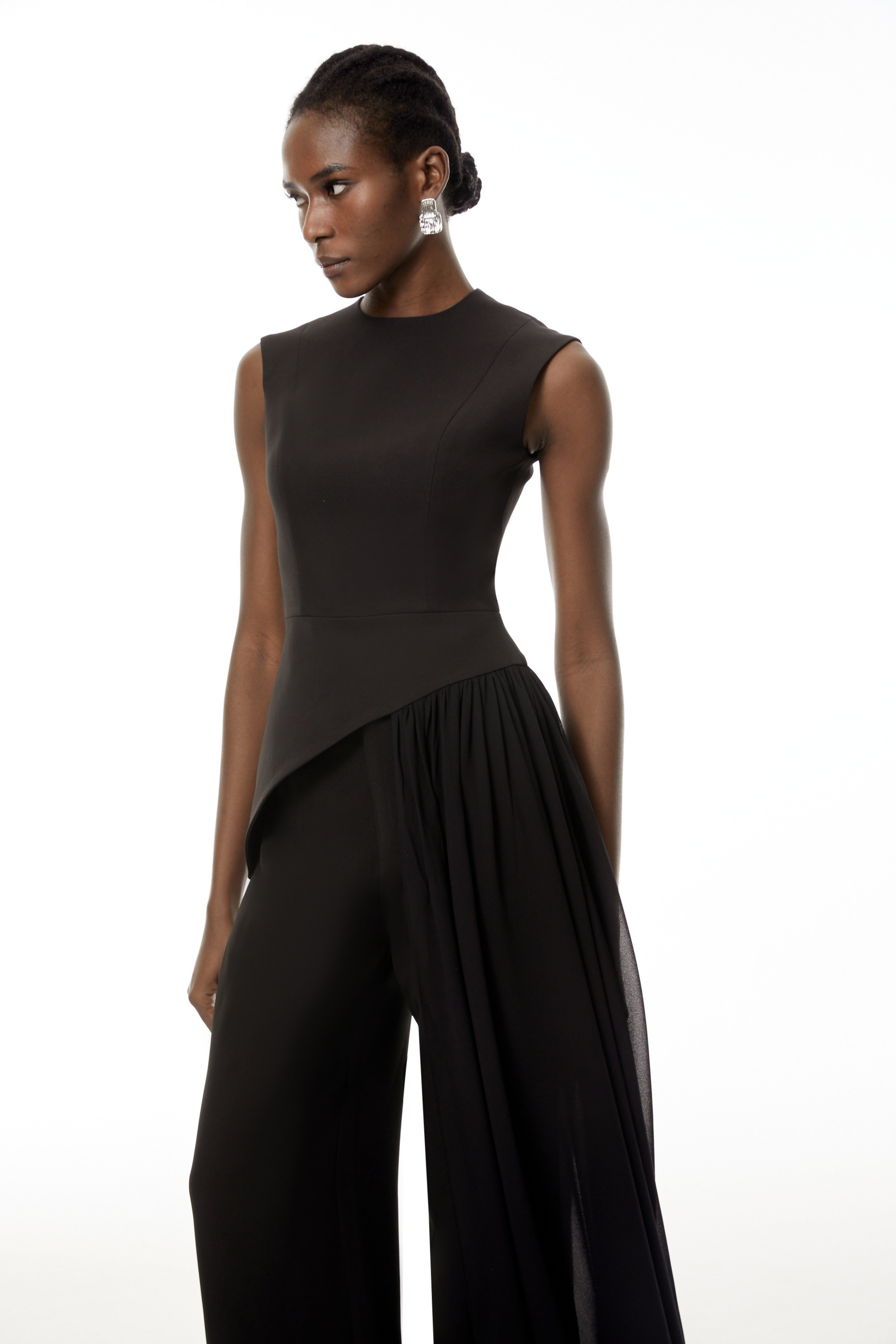 Margaux Black Asymmetrical Top & Trousers Set (Final Sale)