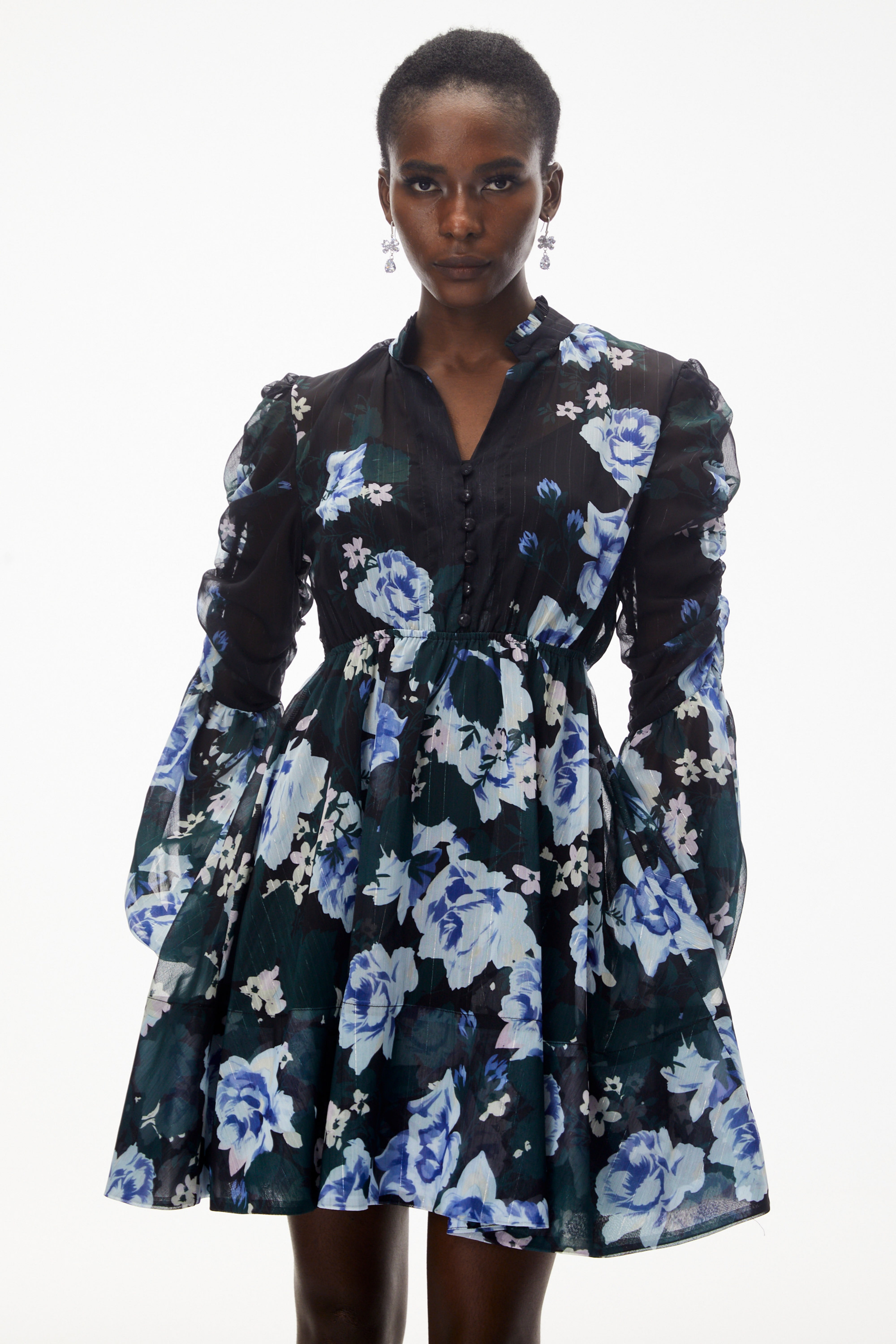 Martha Black Floral Print Mini Dress (Final Sale-US Only)